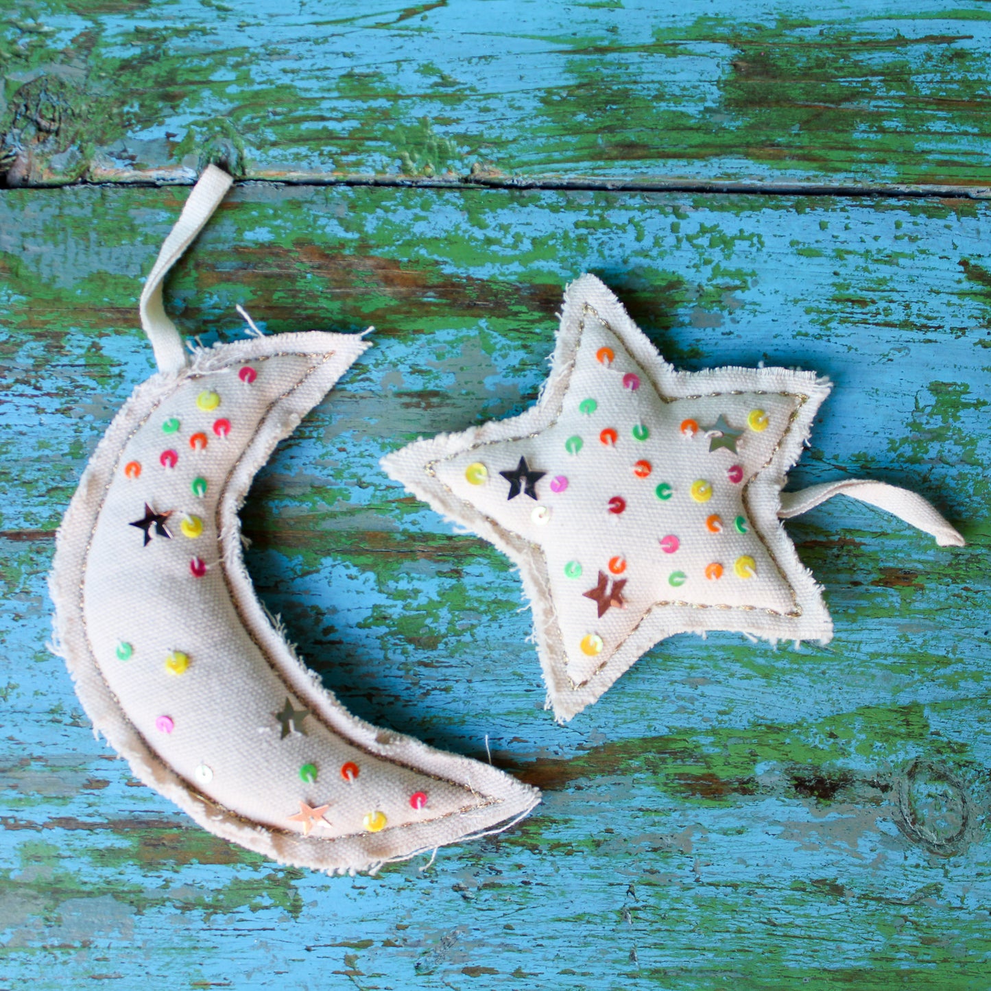 Neon Sequin Star Ornament