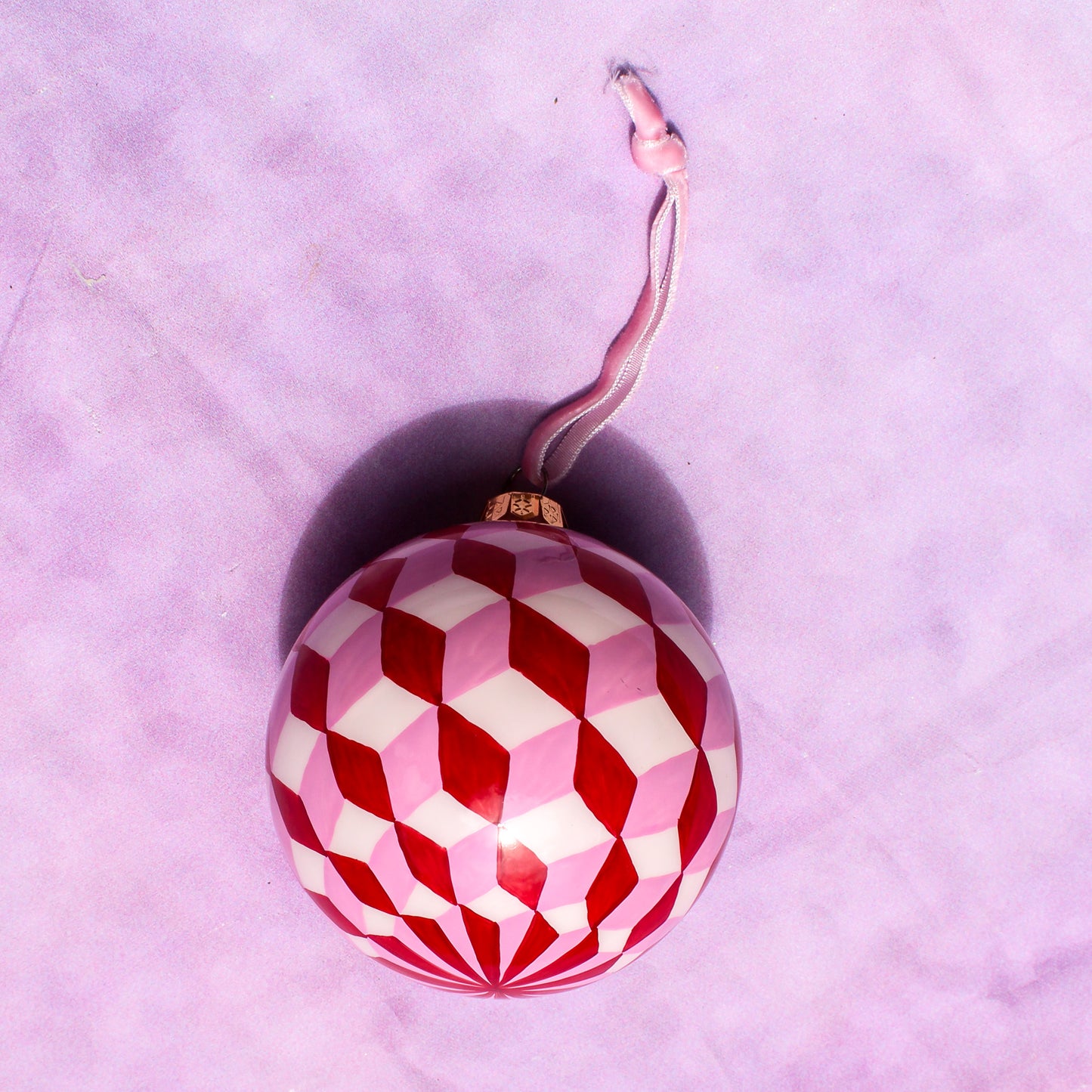 Hand Painted Tumbling Block Bauble Ornament