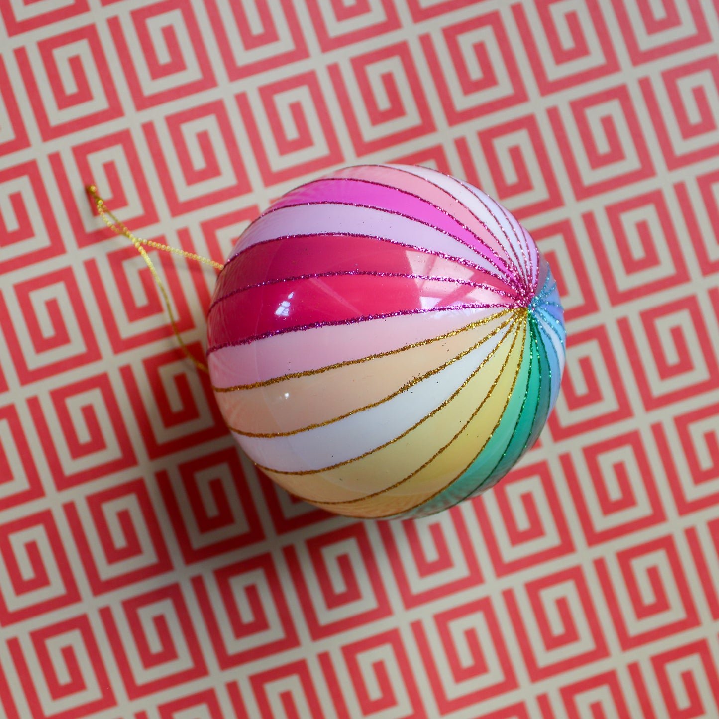 Rainbow Glitter Spectrum Bauble Ornament