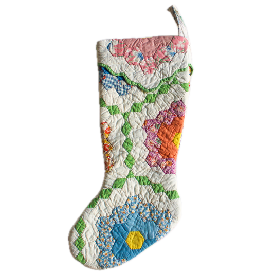 Vintage Quilt Stocking No. 12