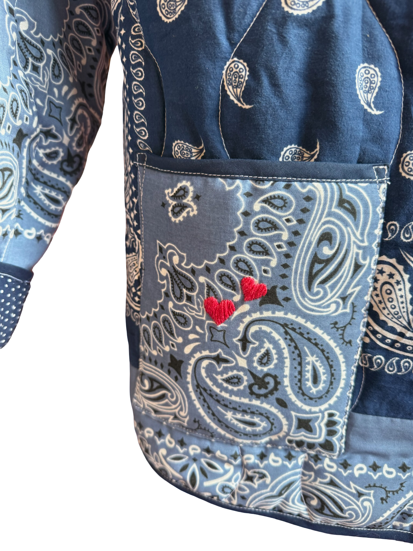 One of a Kind Quilted Bandana Jacket - Blue No. 205 (Love)