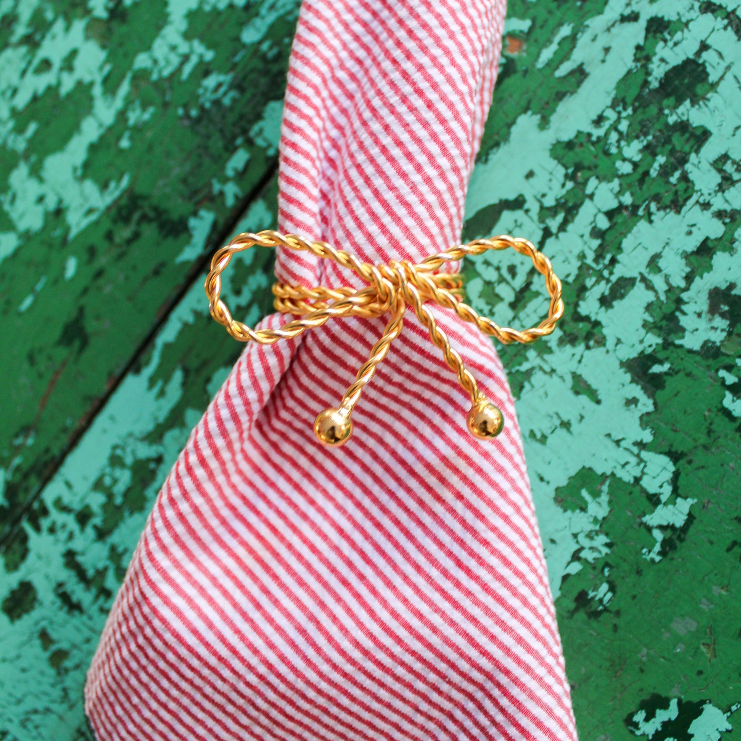 Gold Bow Napkin Rings - Set of 4