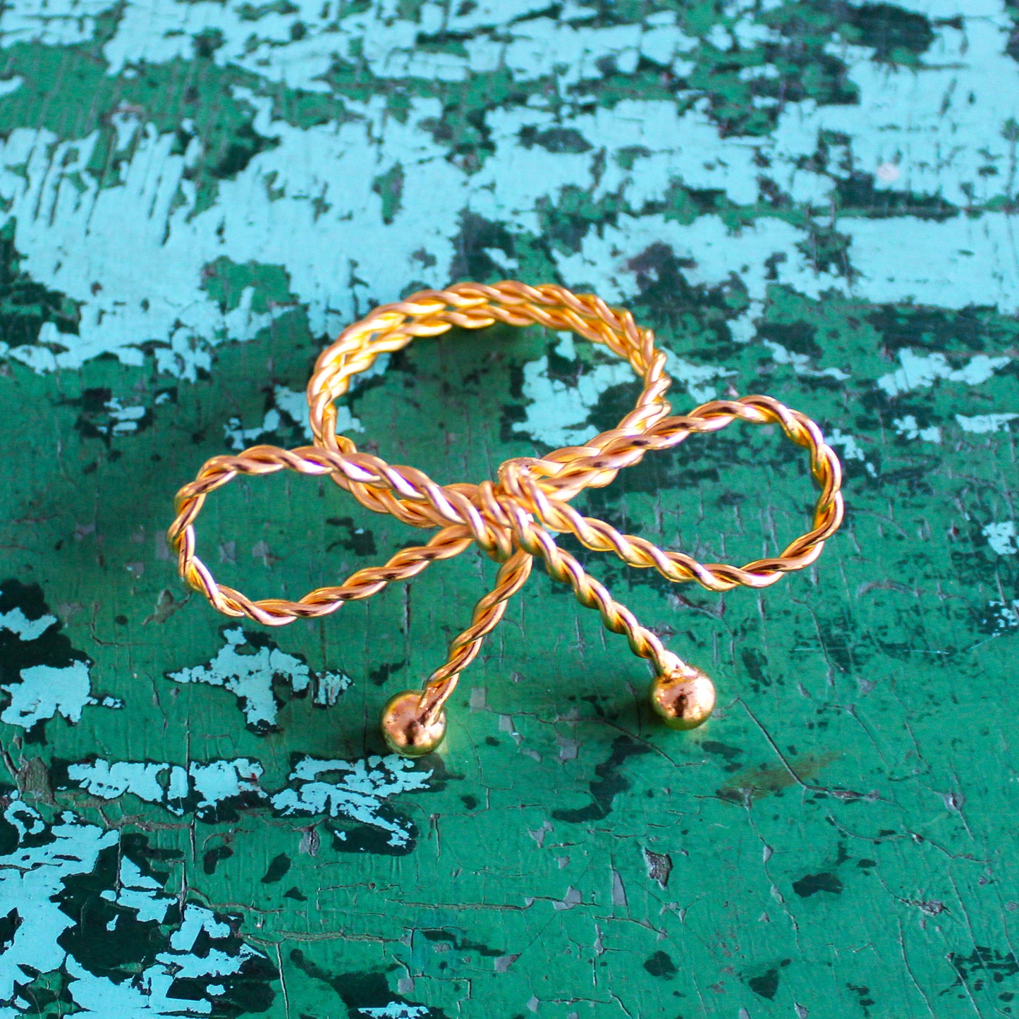 Gold Bow Napkin Rings - Set of 4