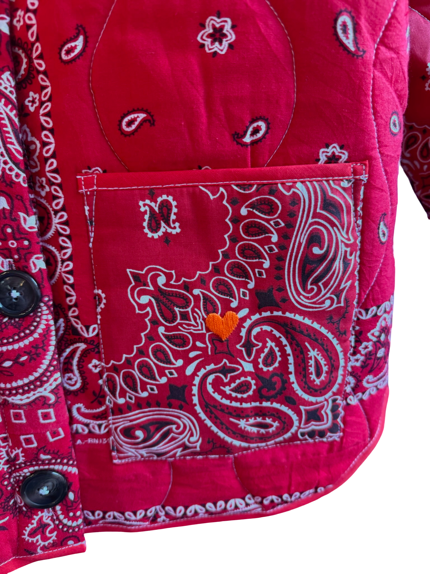 One of a Kind Quilted Bandana Jacket - Red No. 202 (Love)