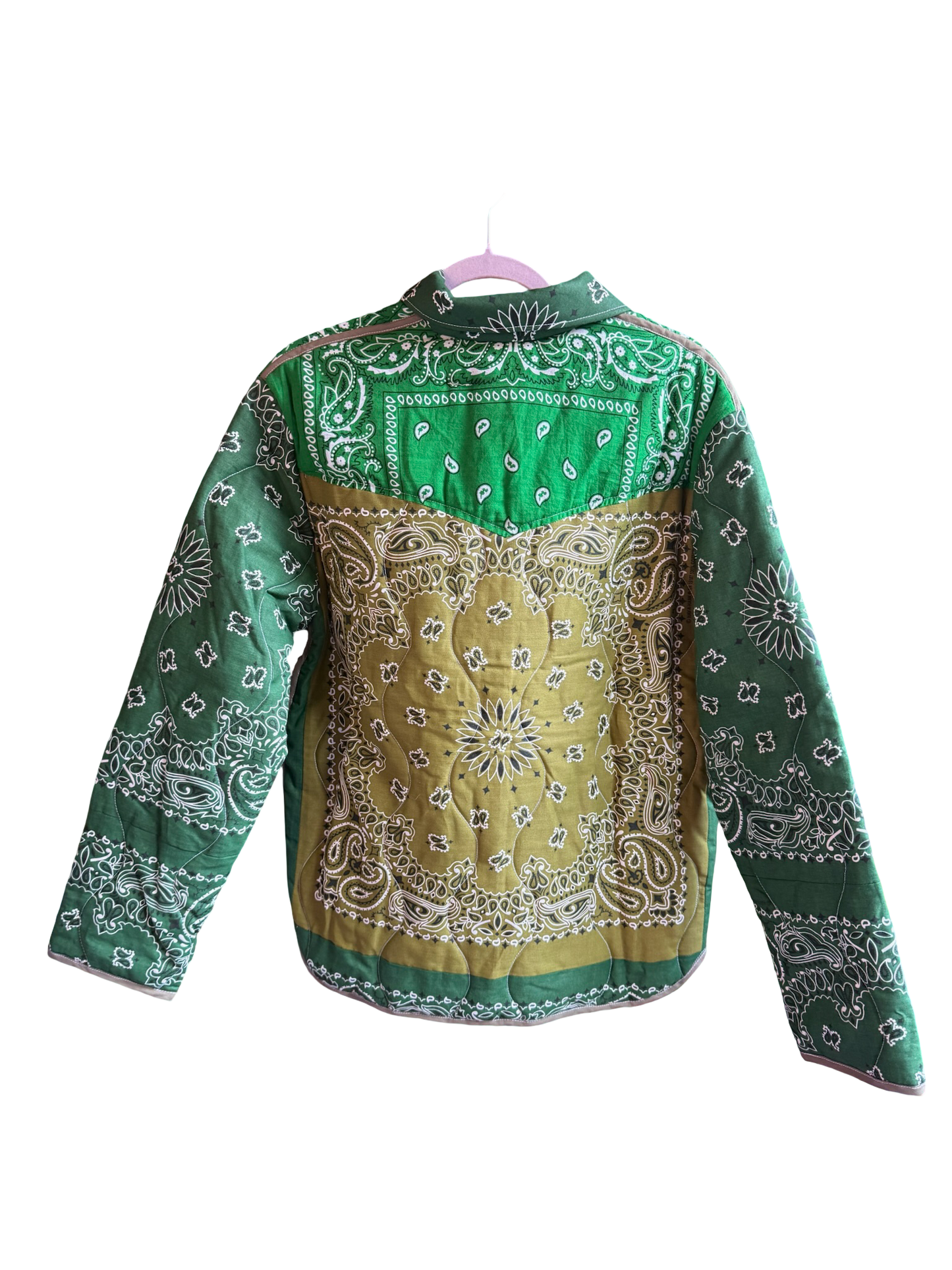 One of a Kind Quilted Bandana Jacket - Green No. 207 (Lucky Star)