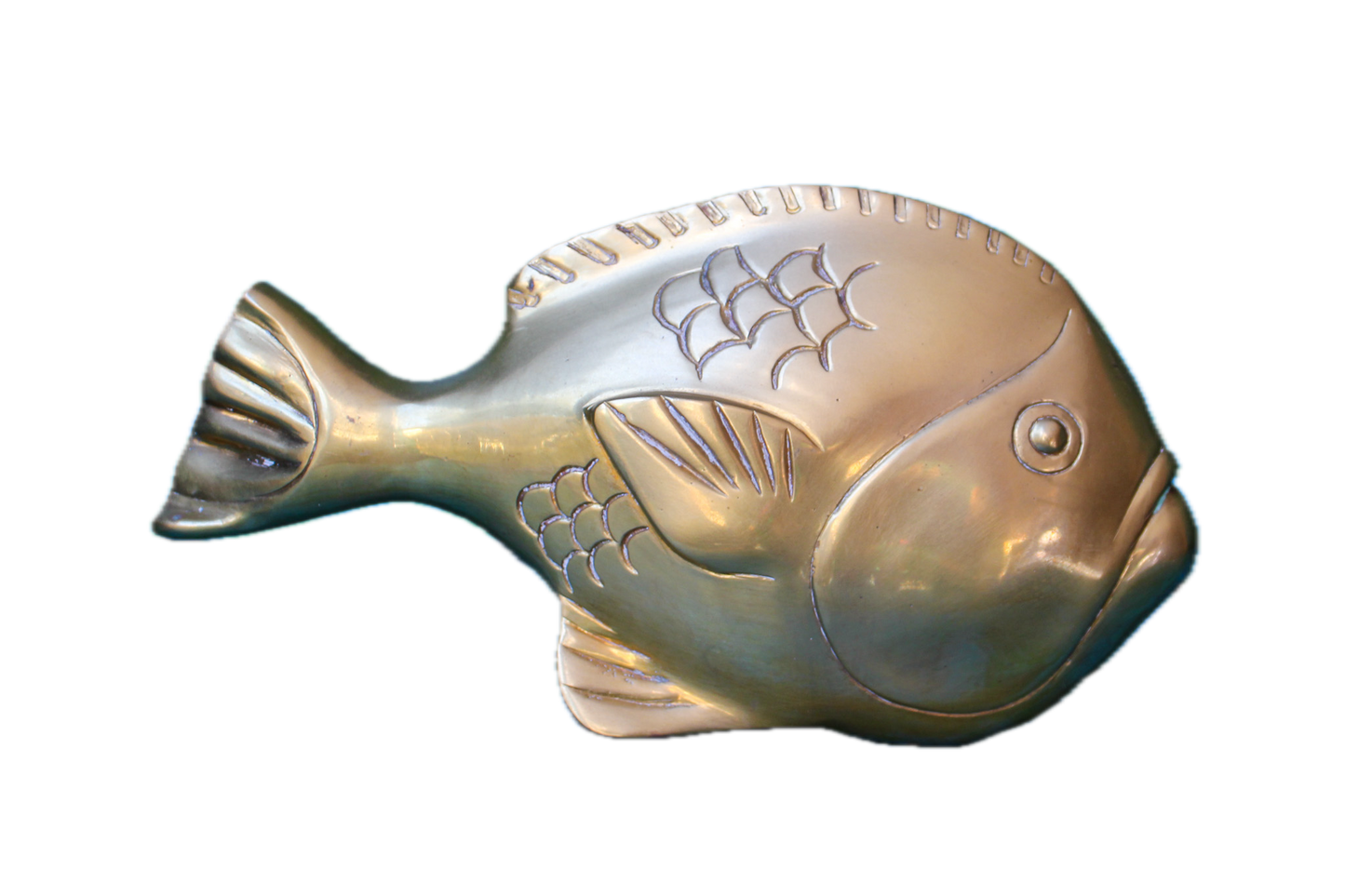 Mid Century Brass Fish Object