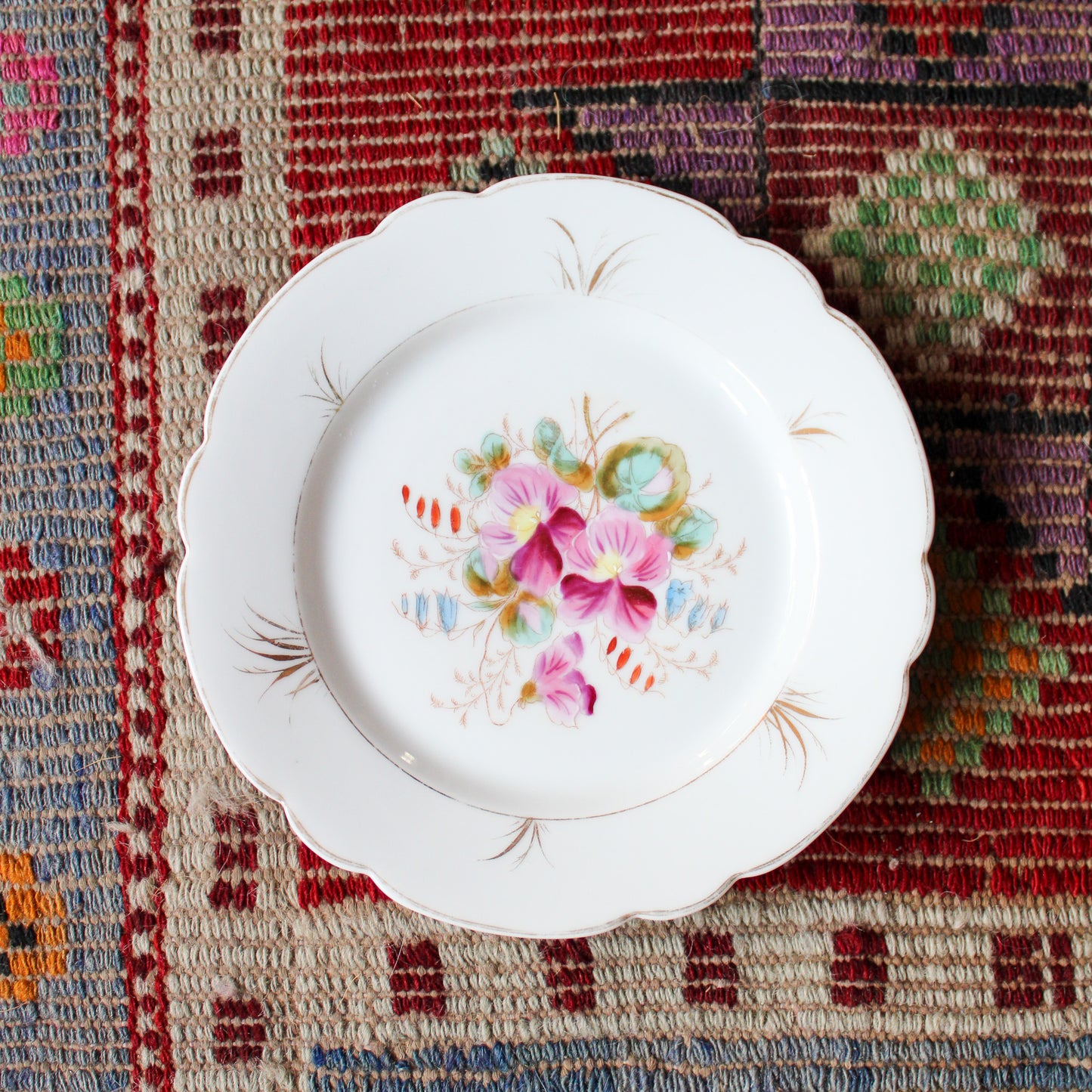 Victorian Floral Dessert Plates Set of 4