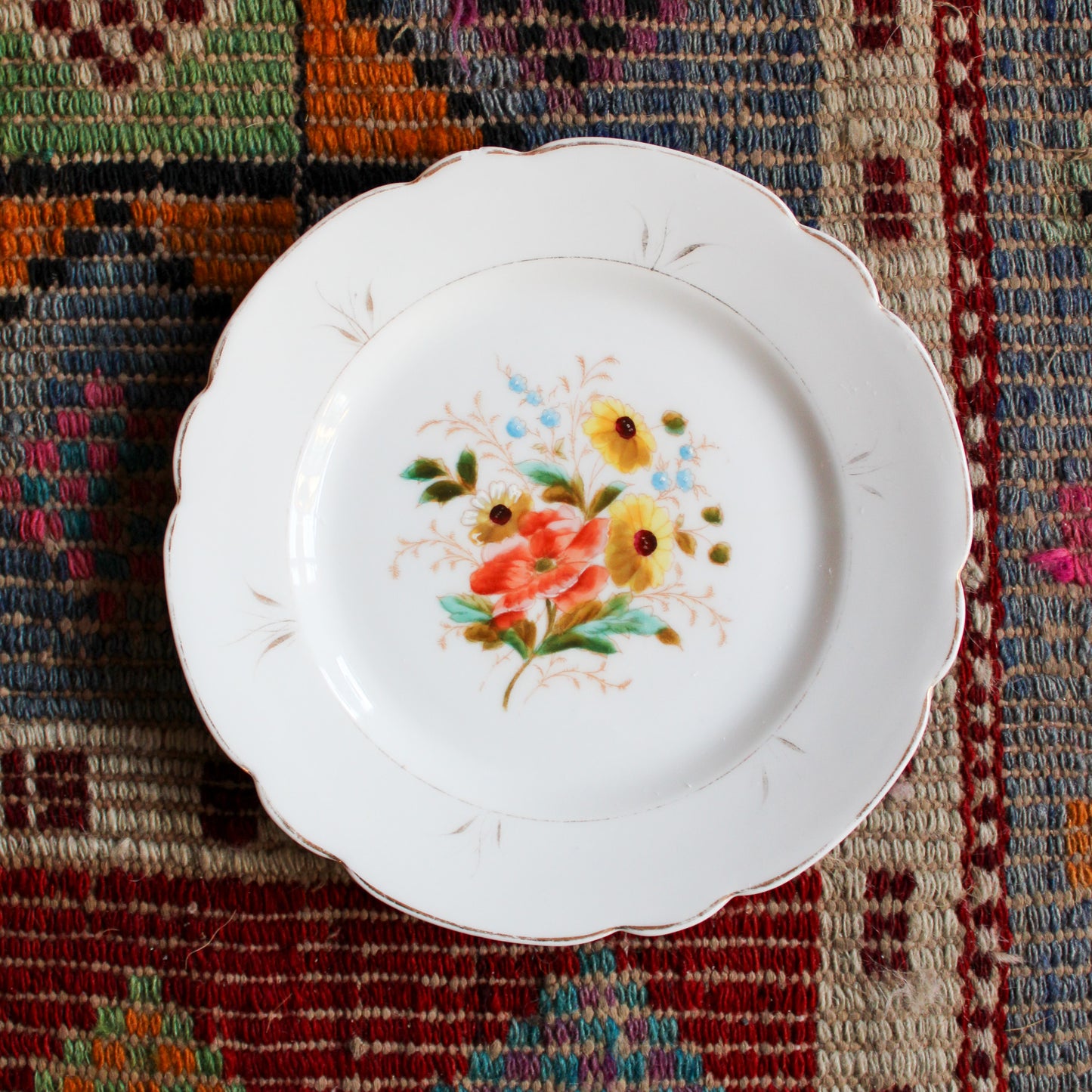 Victorian Floral Dessert Plates Set of 4