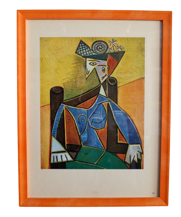 Framed Picasso First Edition Lithograph - "Femme Assise Dans Un Fauteuil"