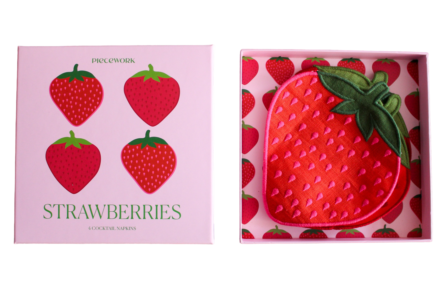 Strawberry Cocktail Napkins - Set Of 4