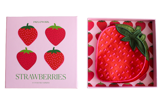 Strawberry Cocktail Napkins - Set Of 4