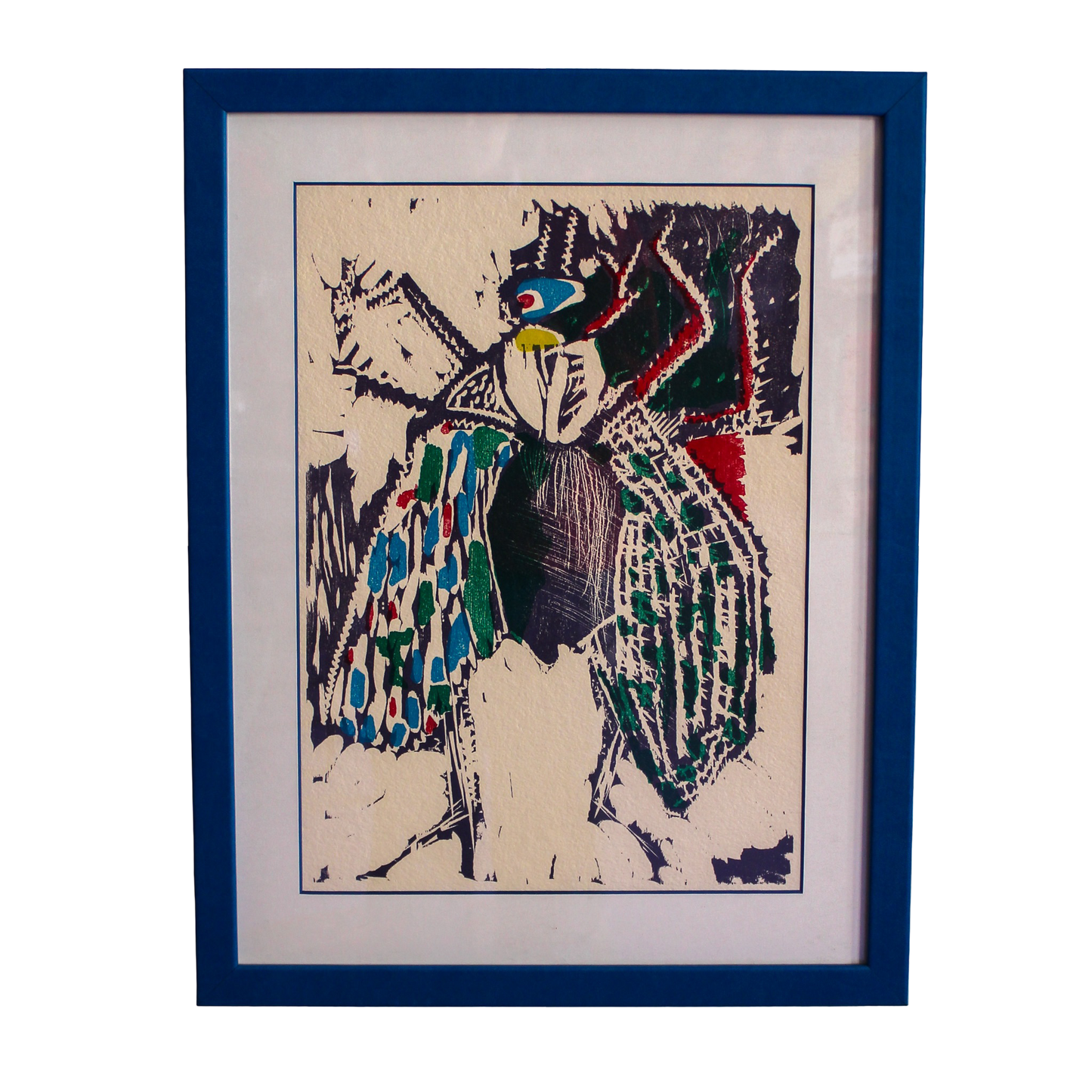 Framed "La Mouche" Woodcut Print by Bernard Lorjou, 1965