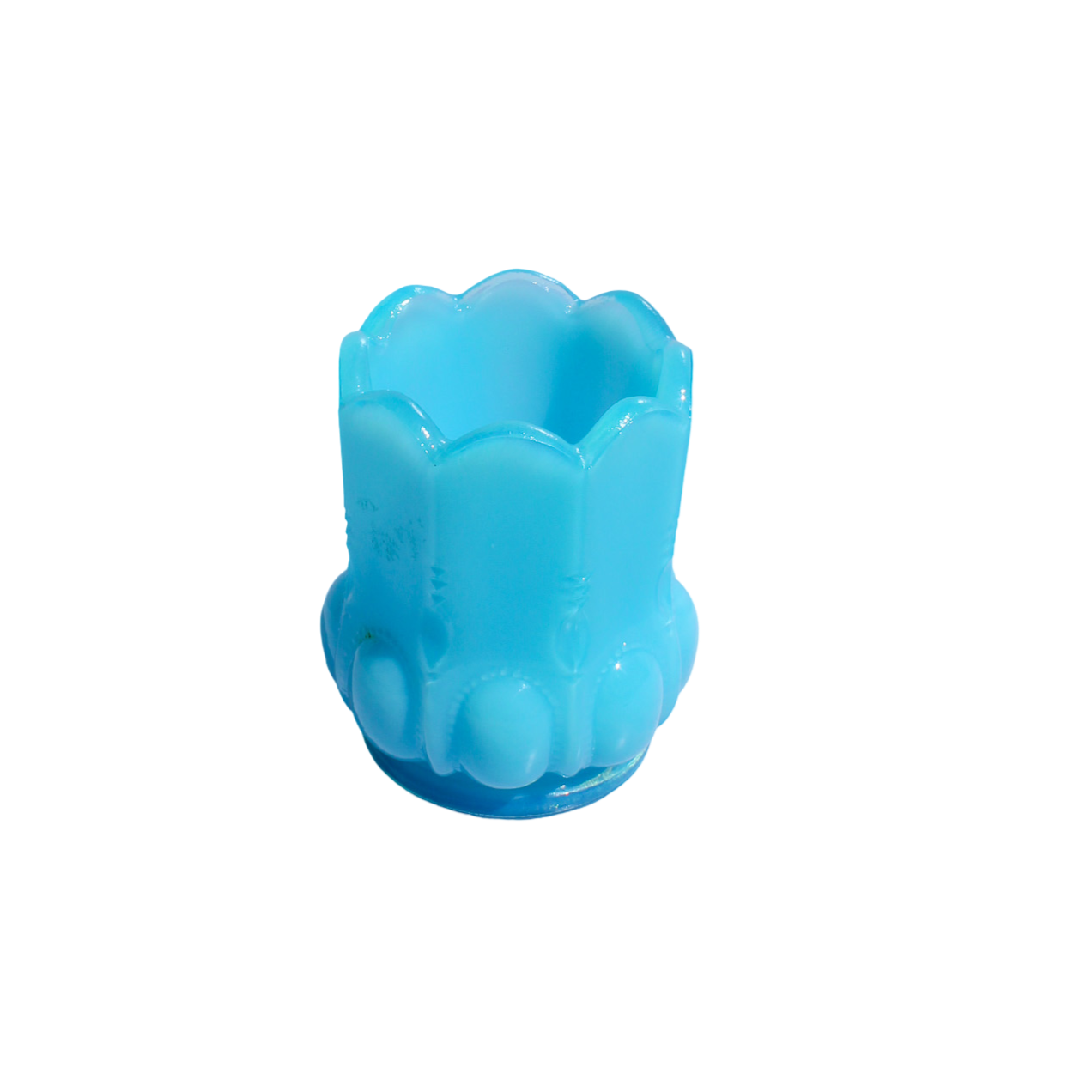 Blue Opaline Glass Tooth Pick Holder
