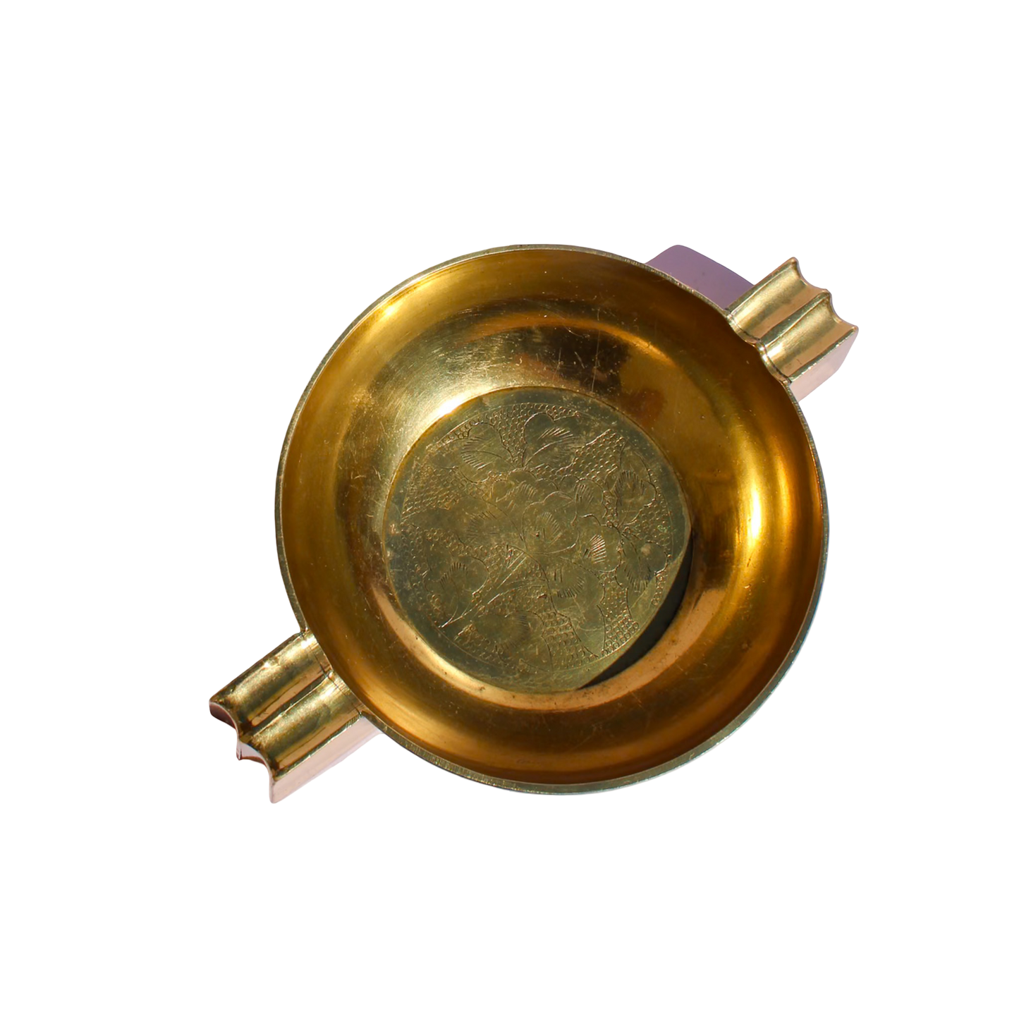 Brass Etched Geometric Ashtray
