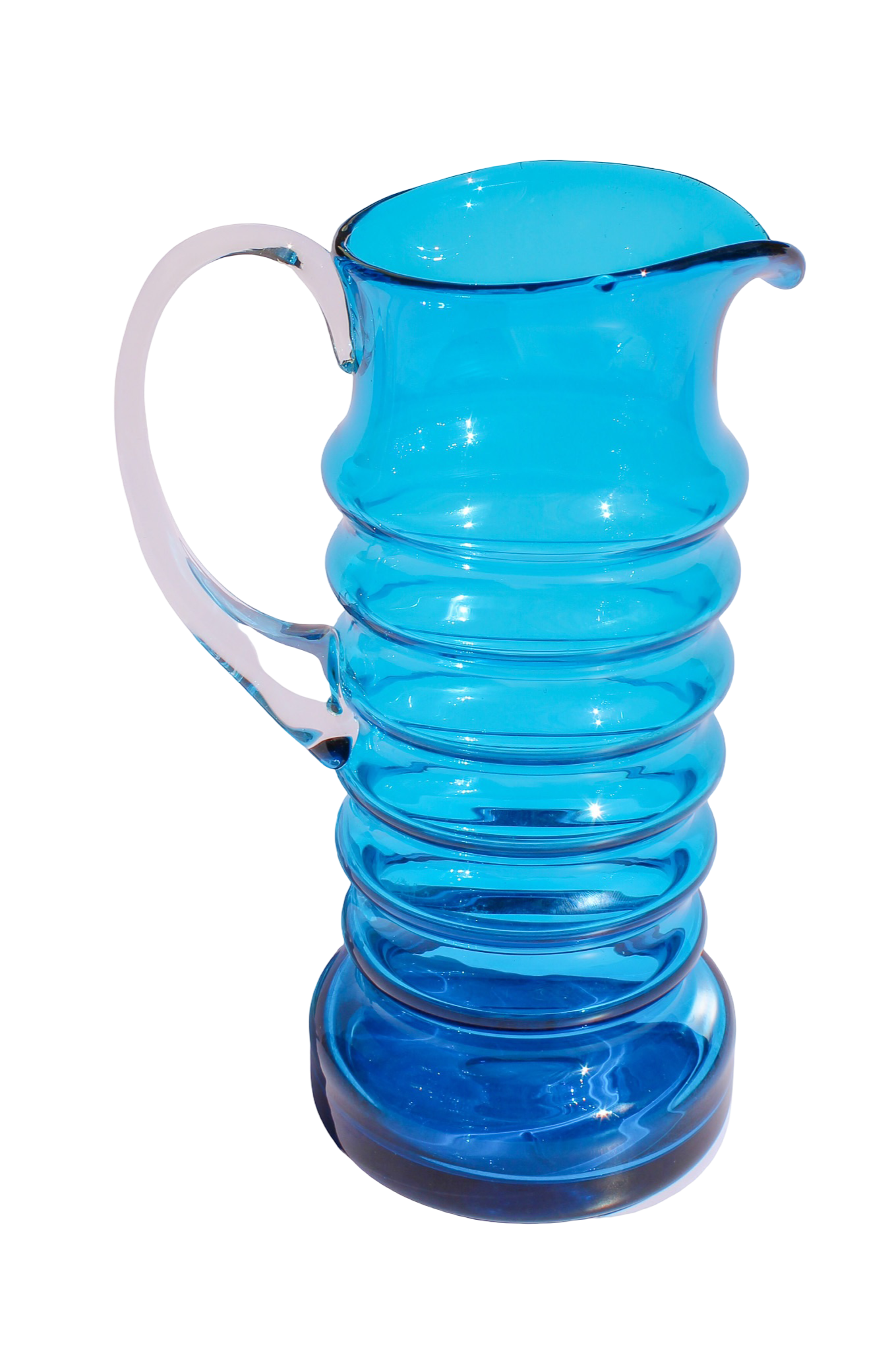 Karl Friedrich Blue Squiggle Glass Pitcher