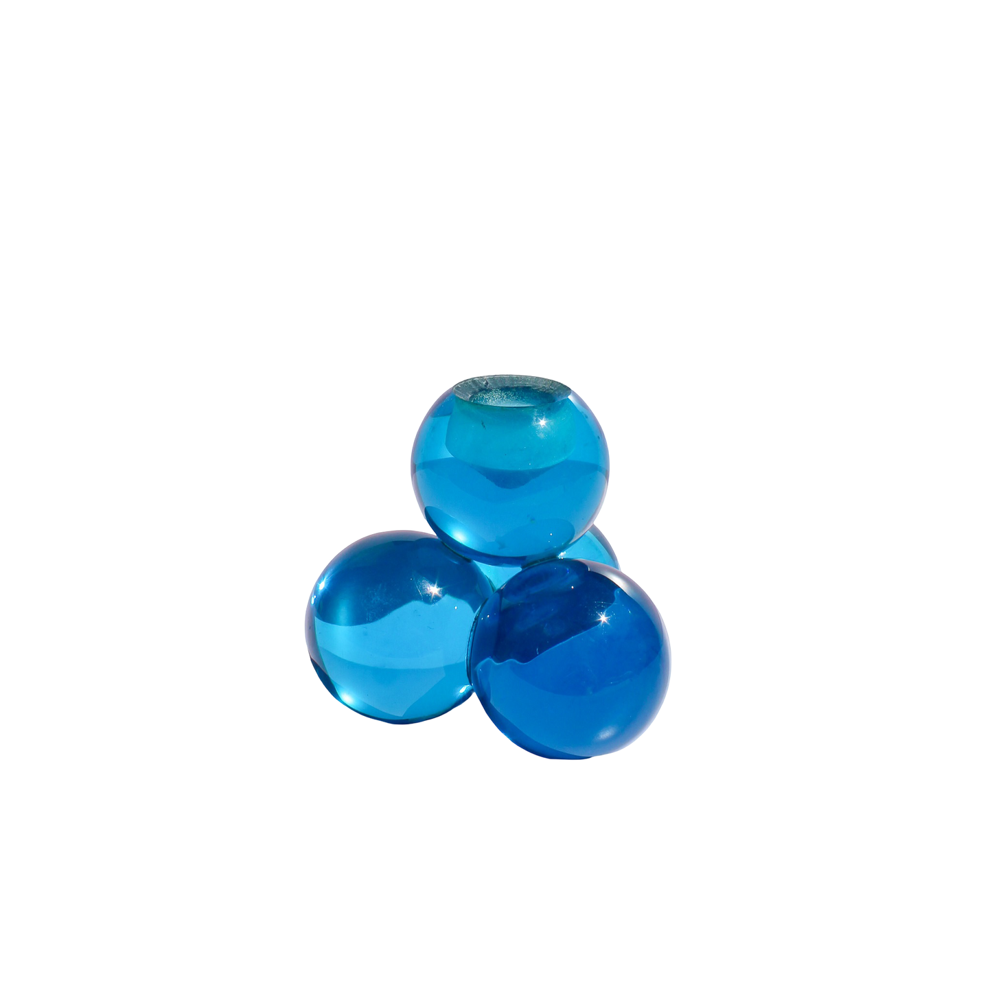 MCM Blue Acrylic Sphere Candleholders Set of 2