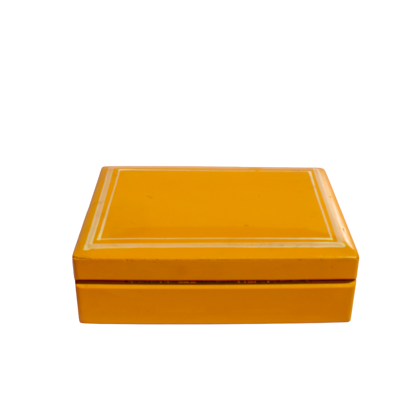 Yellow and White Stripe Lacquer Box