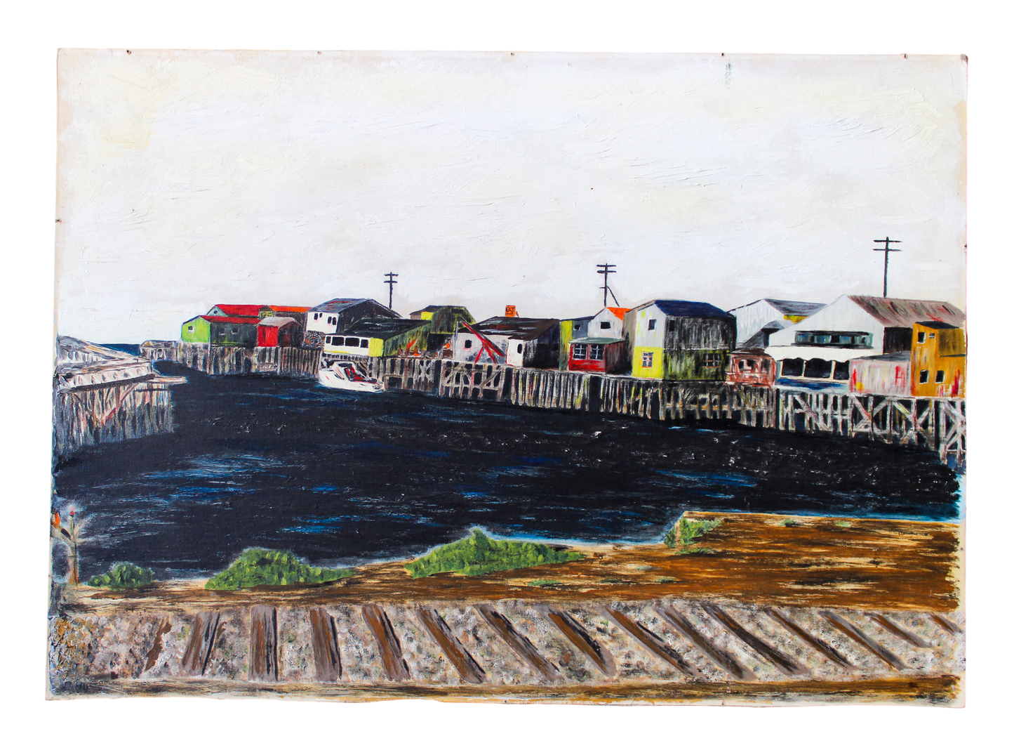 Vintage Monterey Fisherman's Wharf Painting