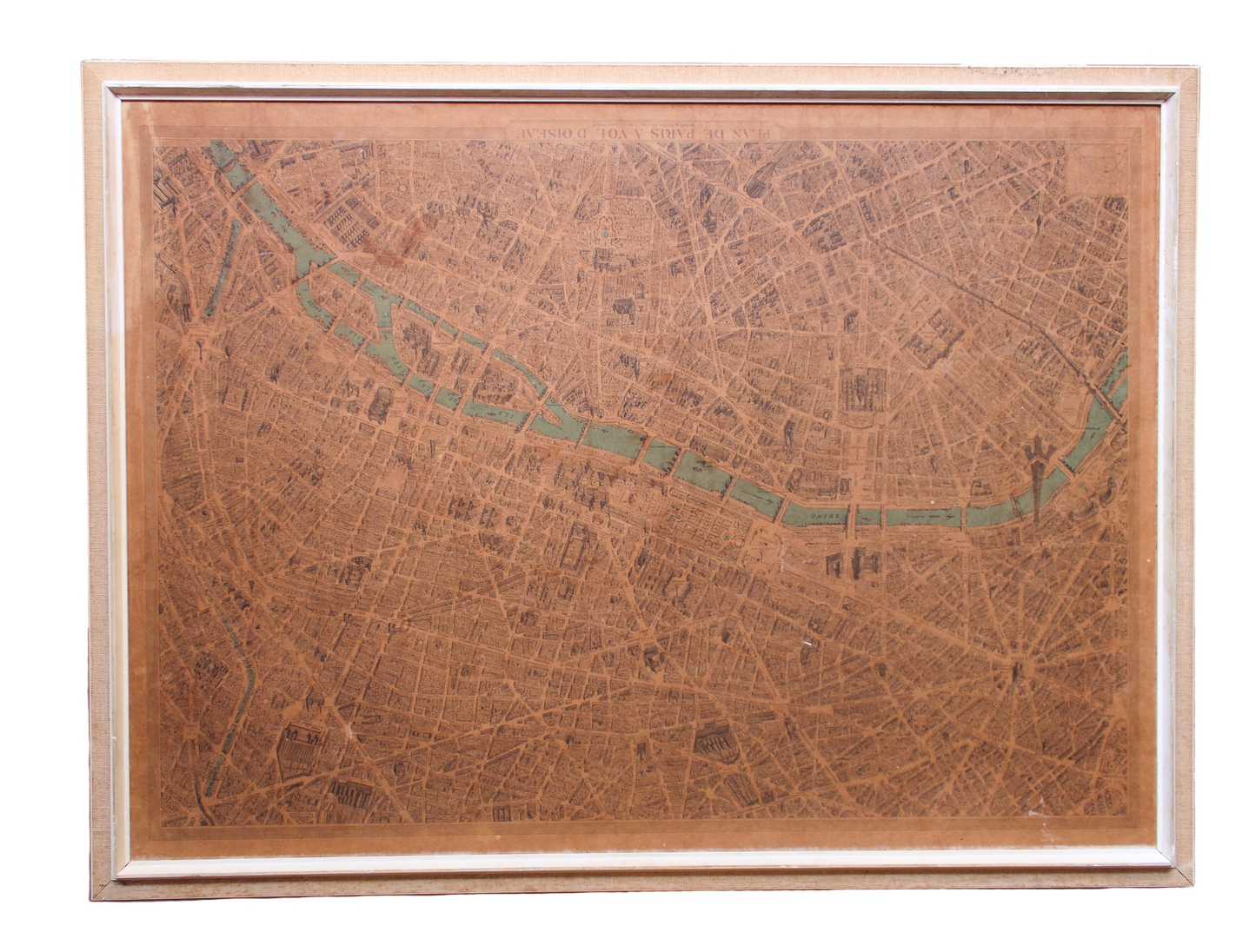 1959 Large Paris Map "Plan De Paris A Vol D'Oiseau"