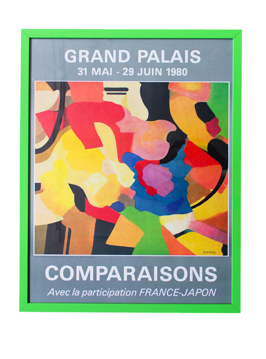 Framed 1980 "Comparaisons" France-Japan Group Show Exhibition Poster