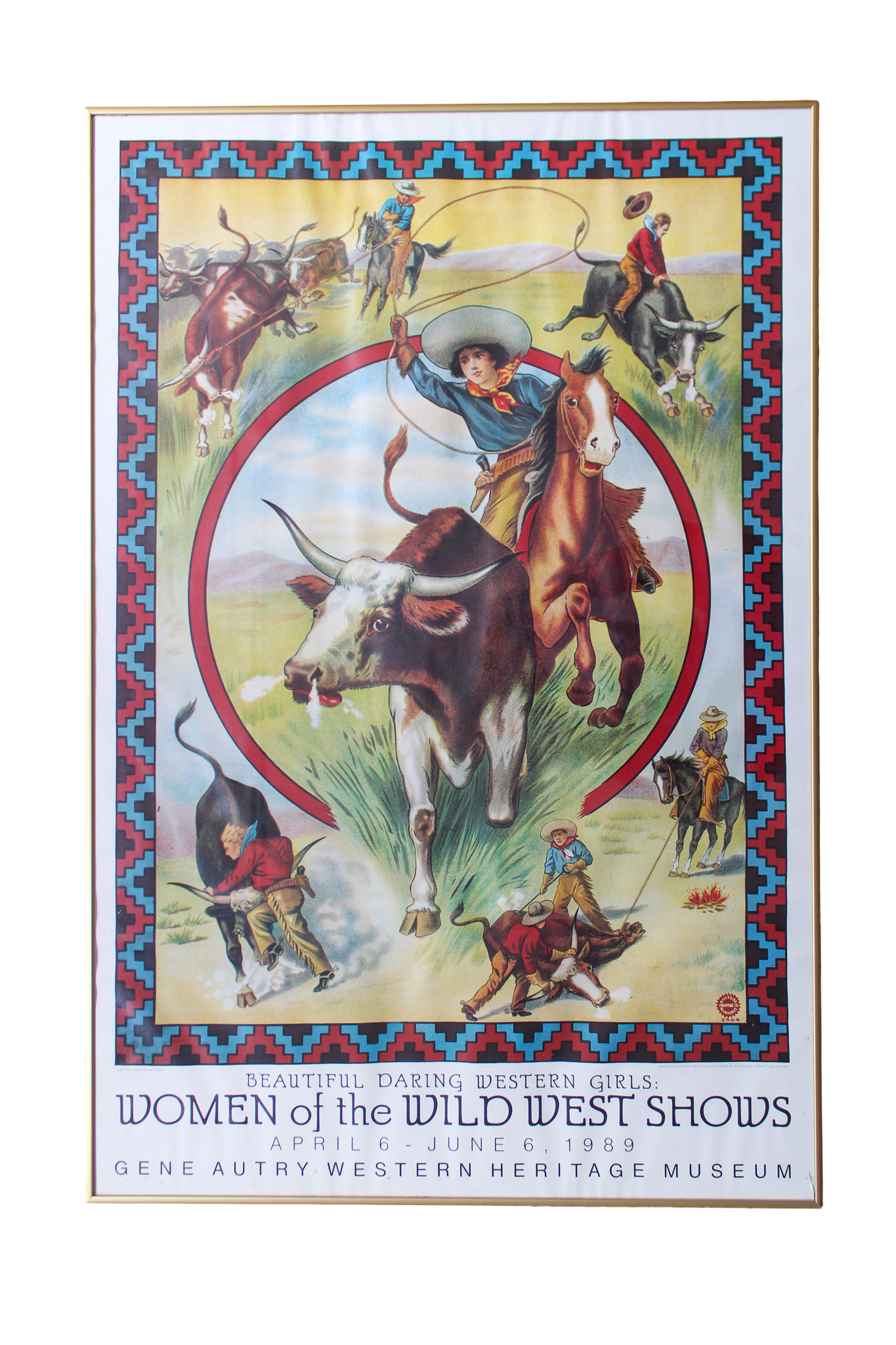Framed Original "Women of the Wild West Shows" 1989 Poster