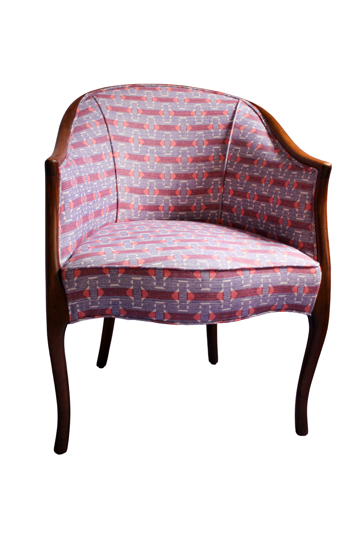 Vintage 1960s Kittinger Furniture Chair in Fermoie Sicily Fabric