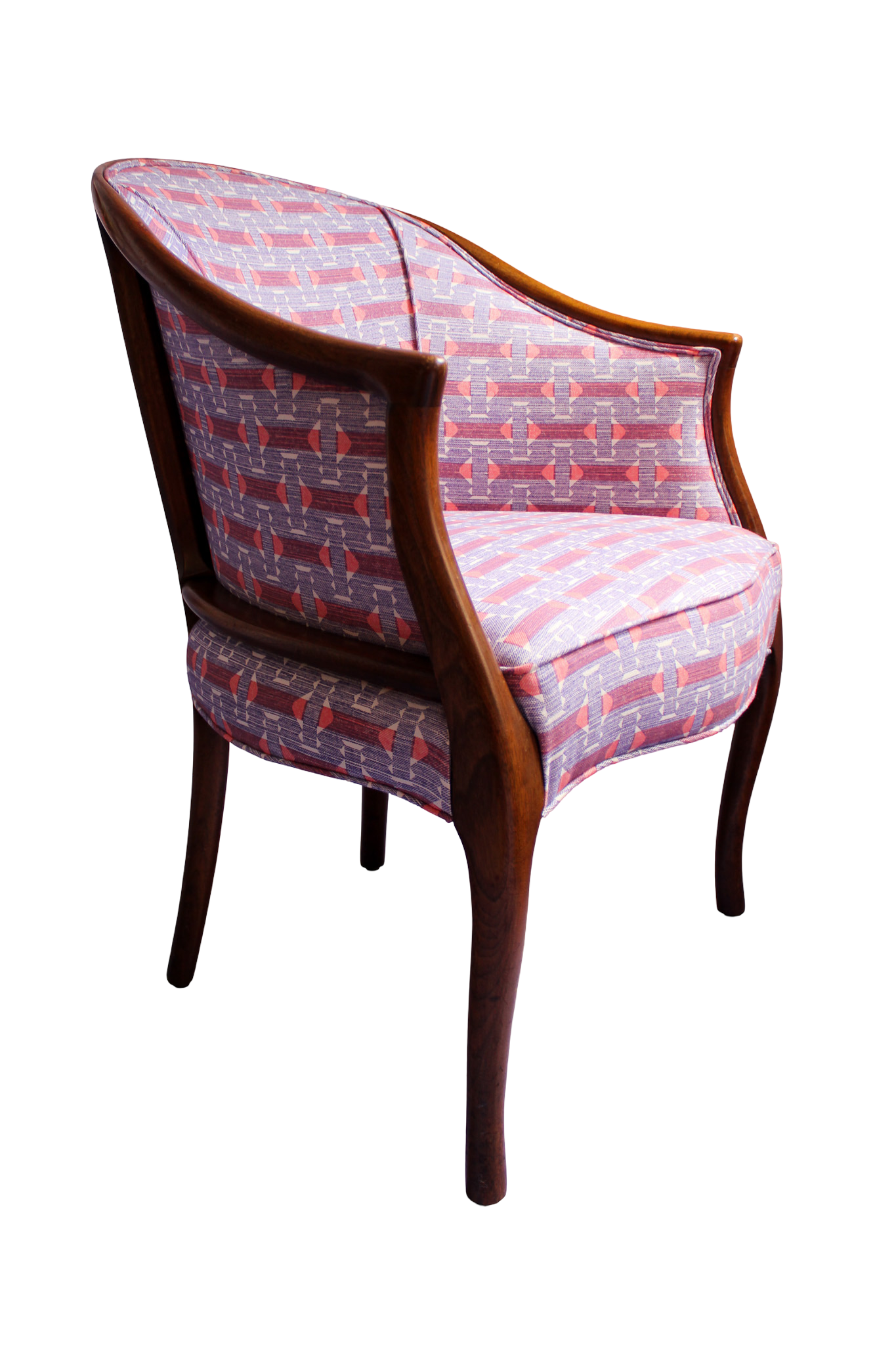 Vintage 1960s Kittinger Furniture Chair in Fermoie Sicily Fabric