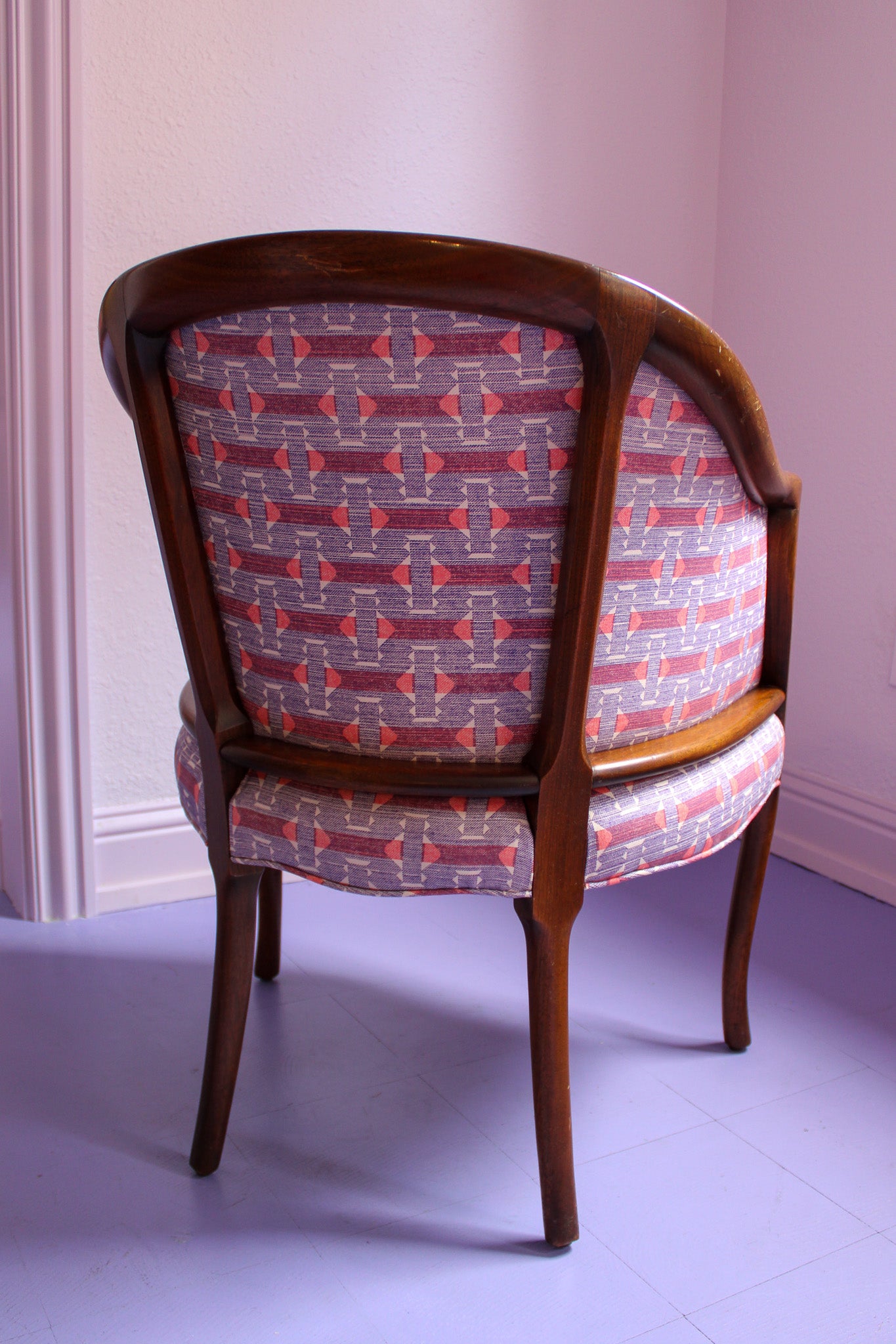 Vintage 1960s Kittinger Furniture Chair in Fermoie Sicily Fabric