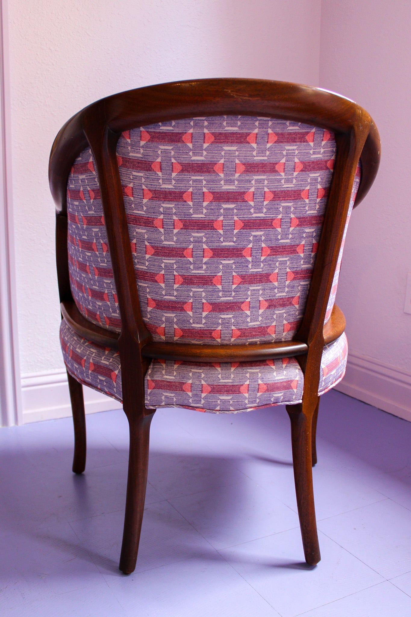 Vintage 1960s Kittinger Furniture Chair in Fermoie Sicily Fabric