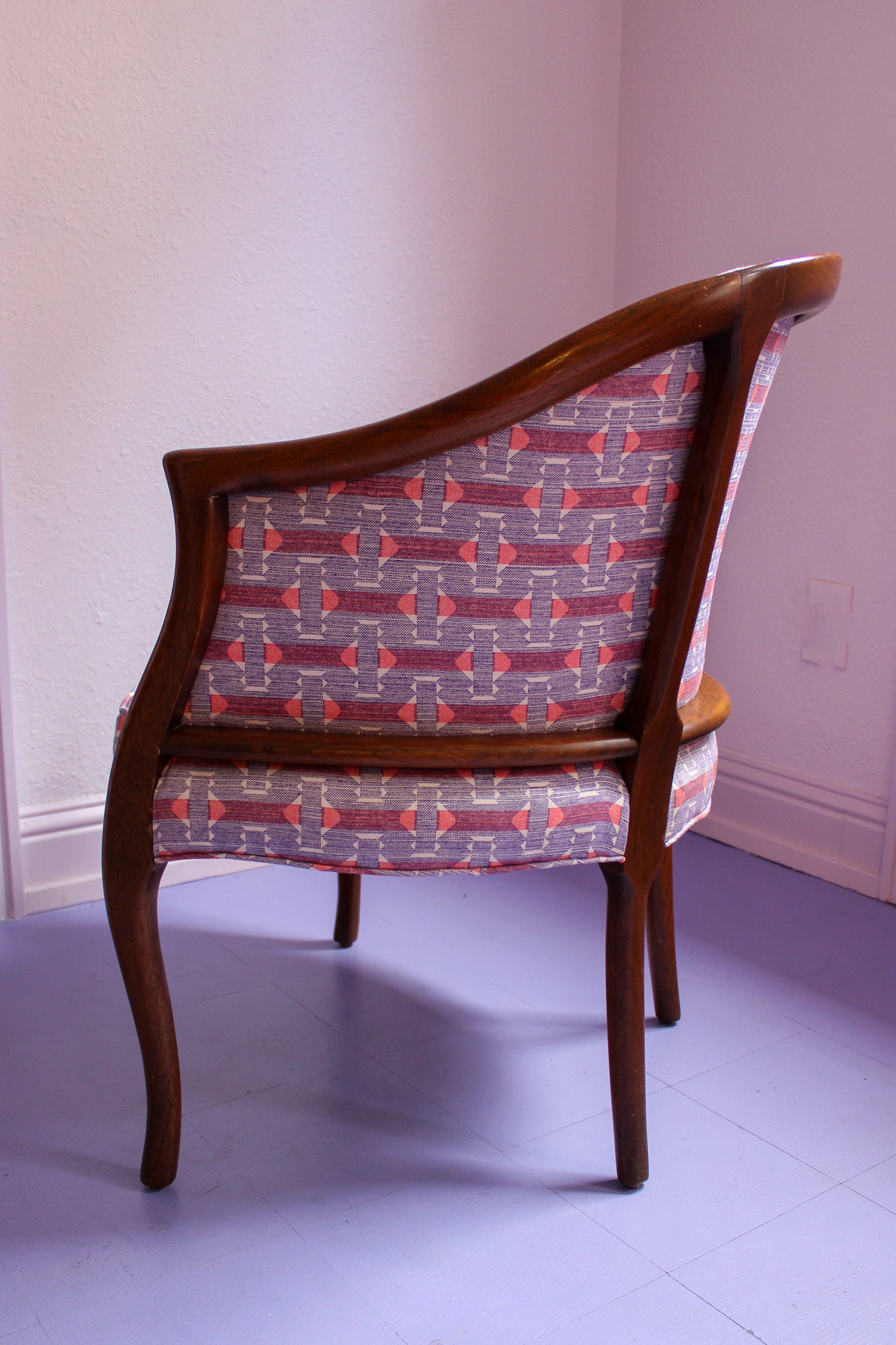 Vintage 1960s Kittinger Furniture Chair in Fermoie Sicily Fabric