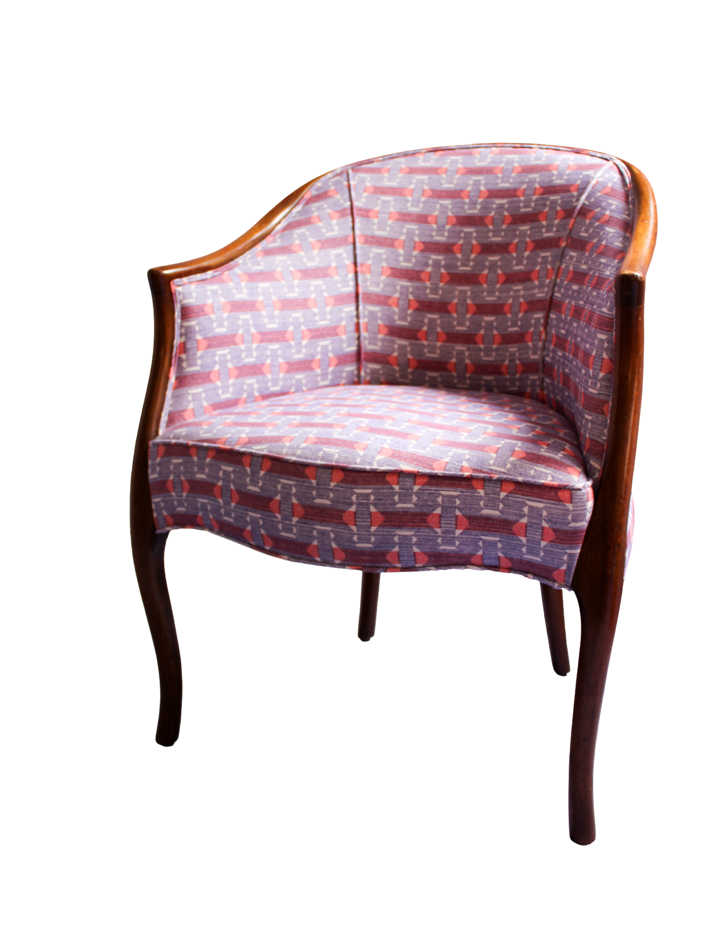 Vintage 1960s Kittinger Furniture Chair in Fermoie Sicily Fabric