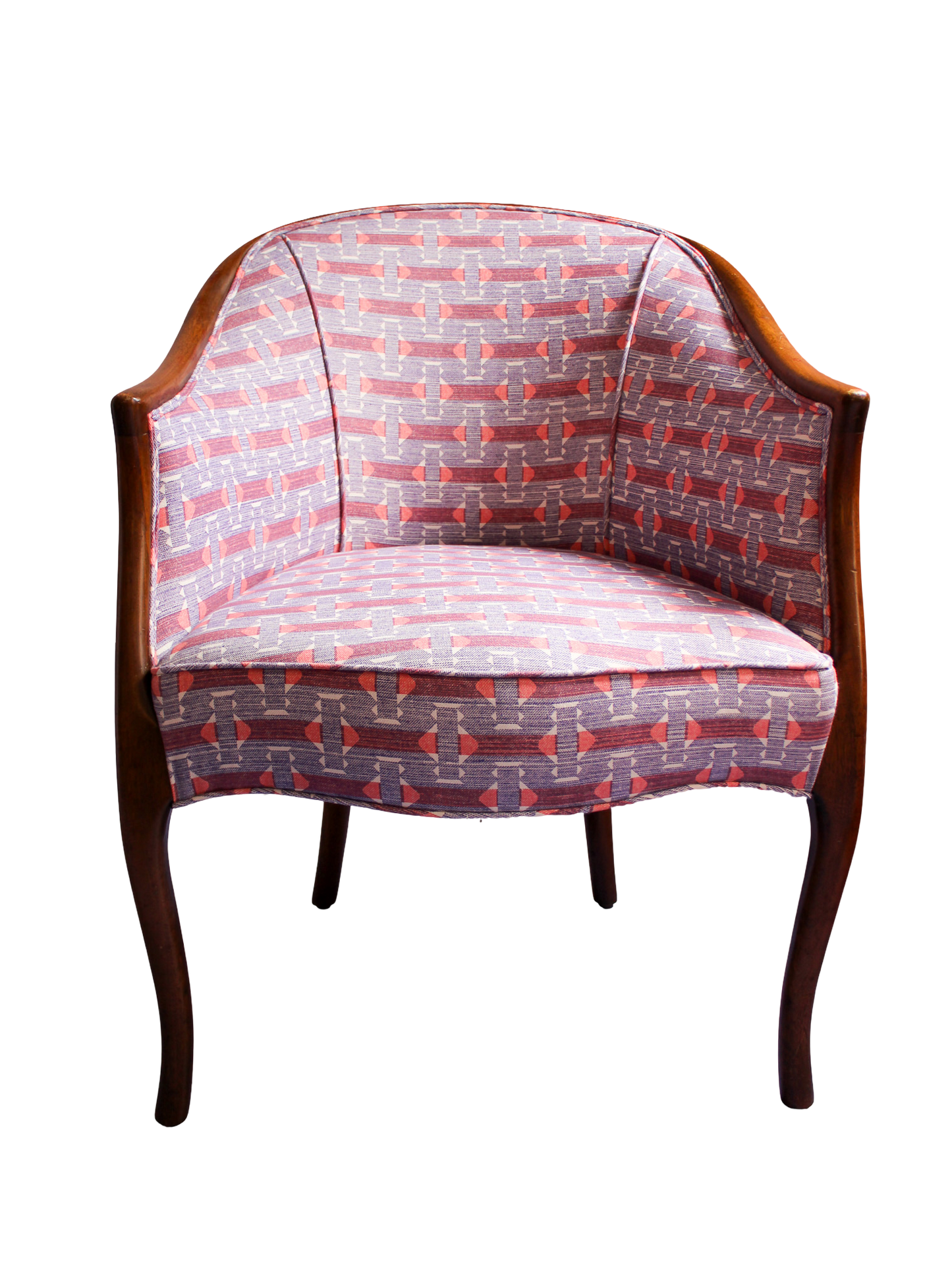 Vintage 1960s Kittinger Furniture Chair in Fermoie Sicily Fabric