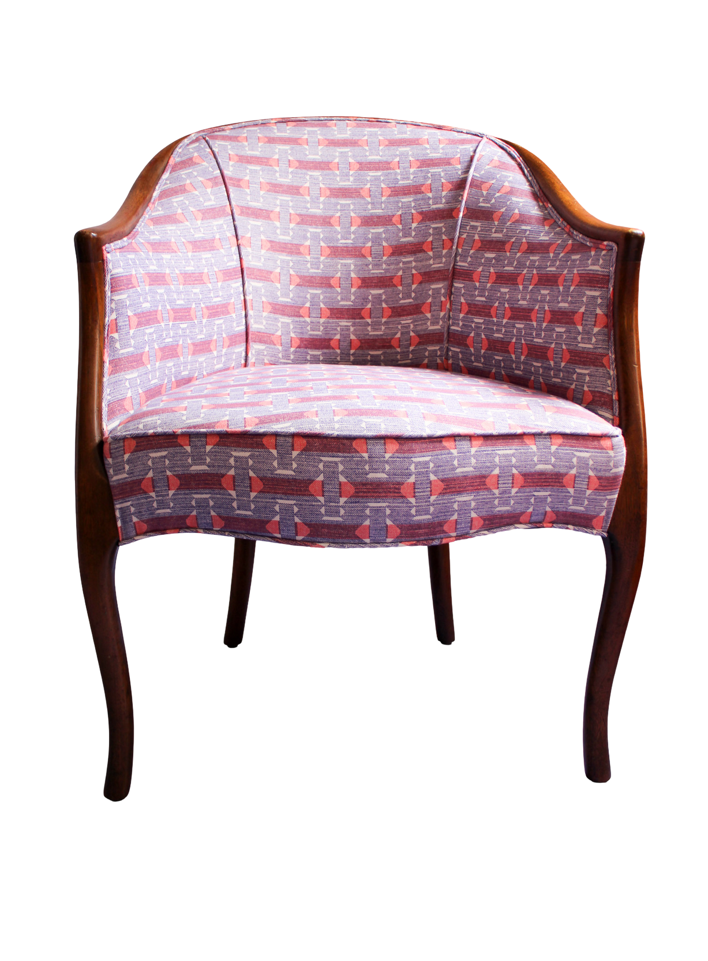 Vintage 1960s Kittinger Furniture Chair in Fermoie Sicily Fabric
