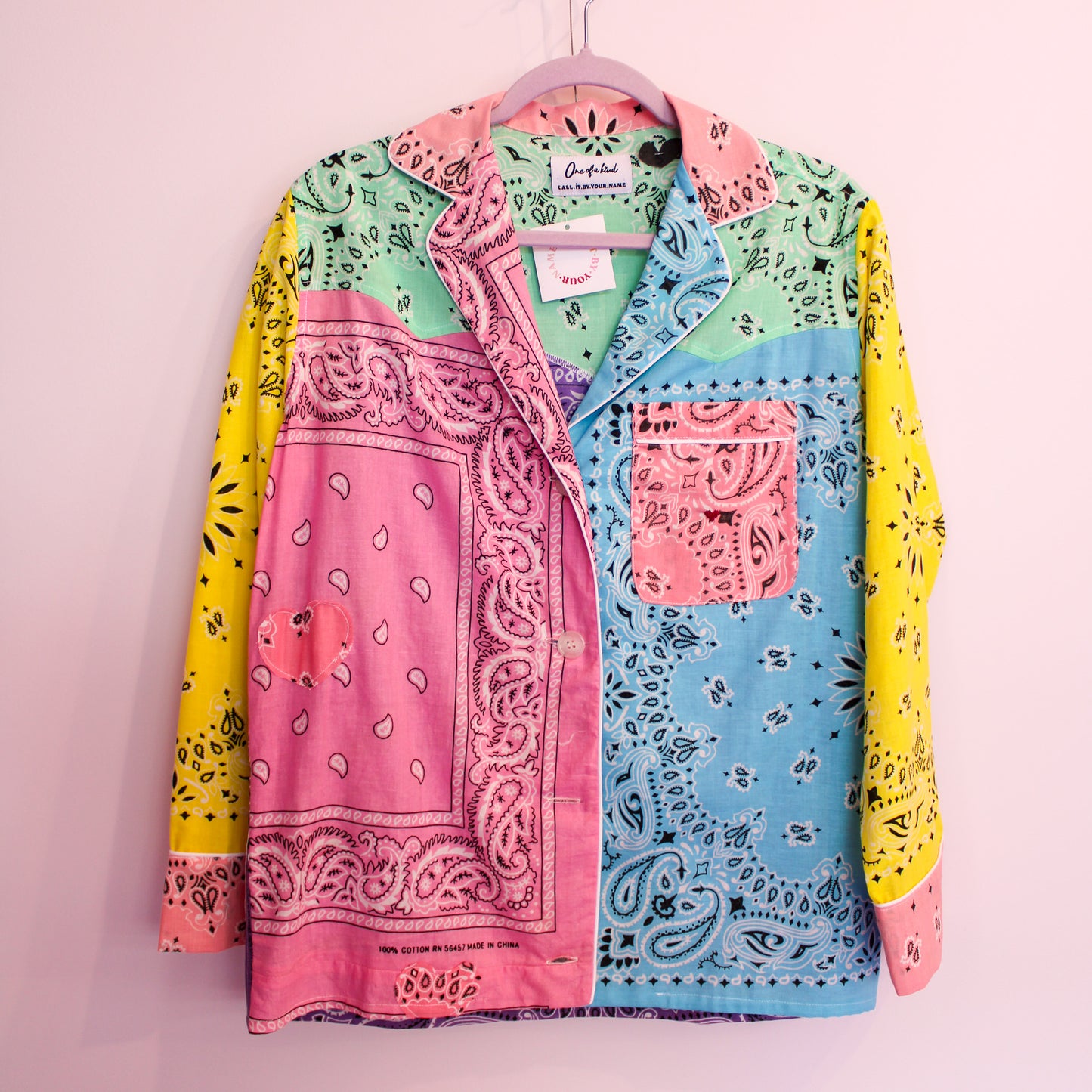 One of a Kind Patchwork Bandana Shirt - Multi