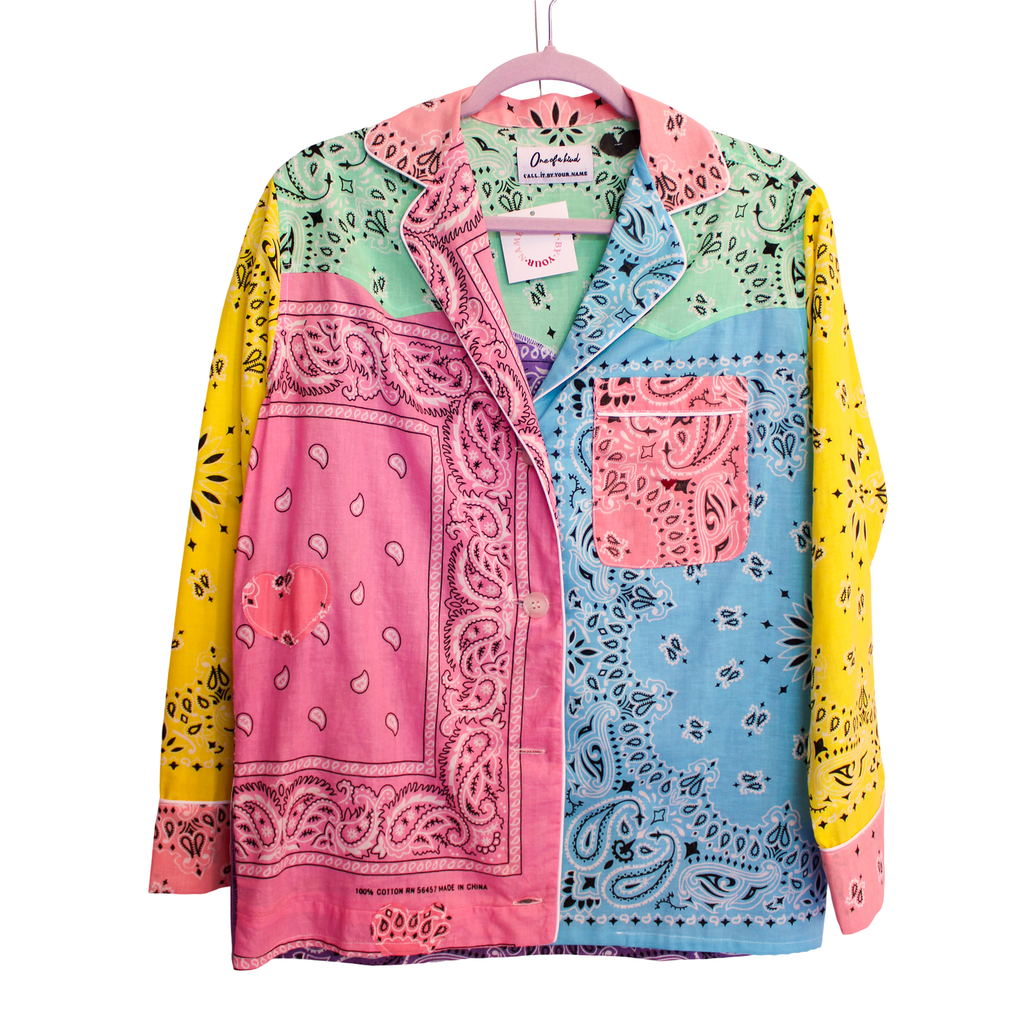 One of a Kind Patchwork Bandana Shirt - Multi