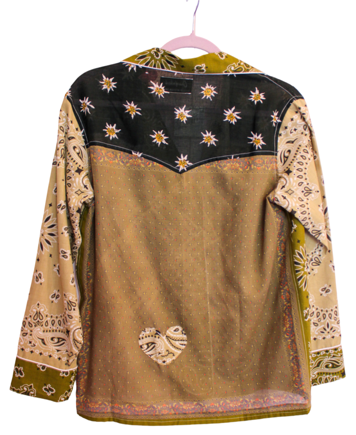 One of a Kind Patchwork Bandana Shirt - Green
