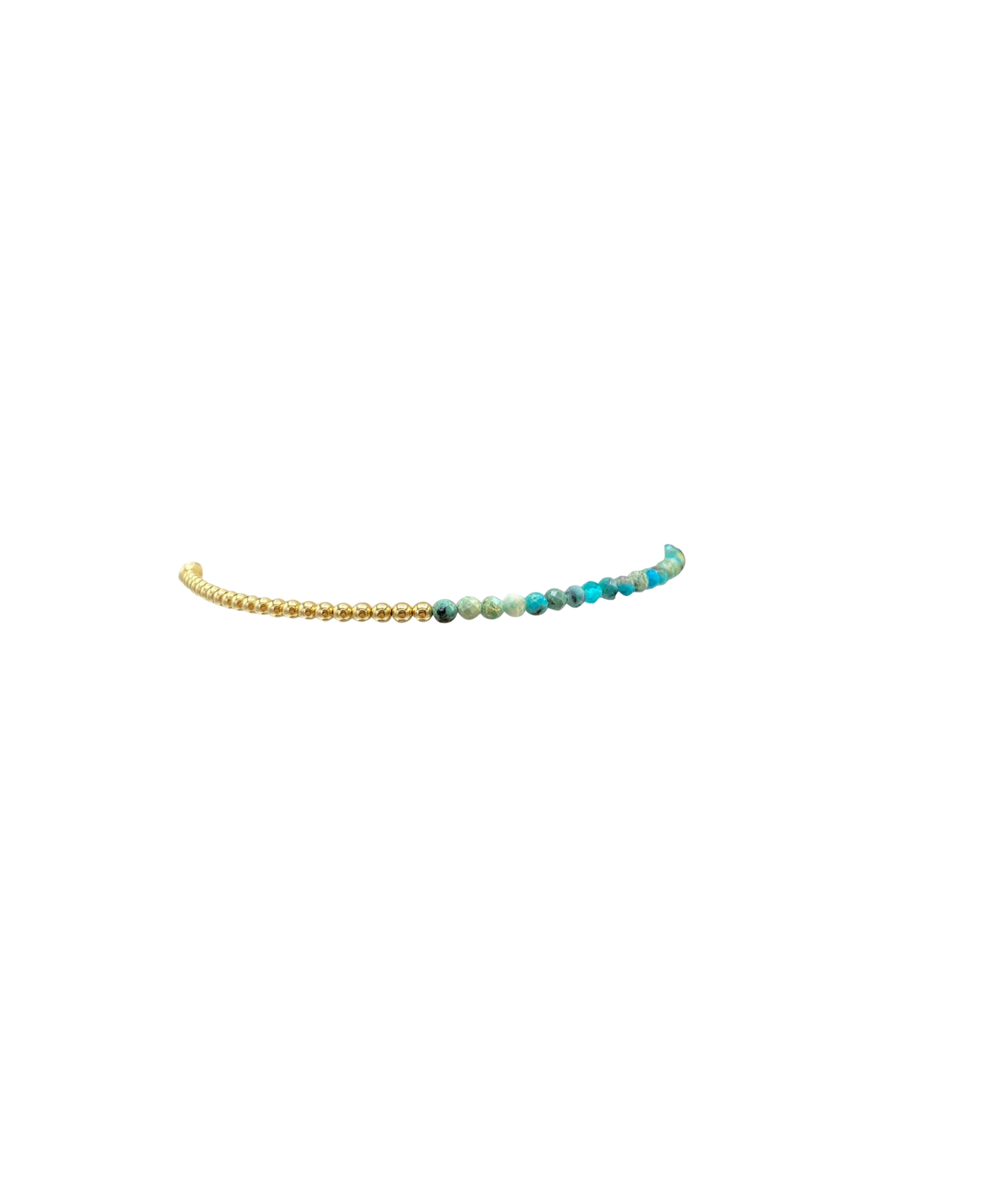 Gold Filled Ball Bracelet 2mm with Mixed Turquoise