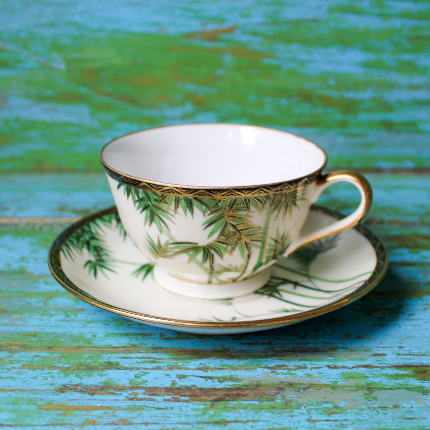 1960's Soko Japan Hand Painted Bone China Bamboo Pattern Dinnerware