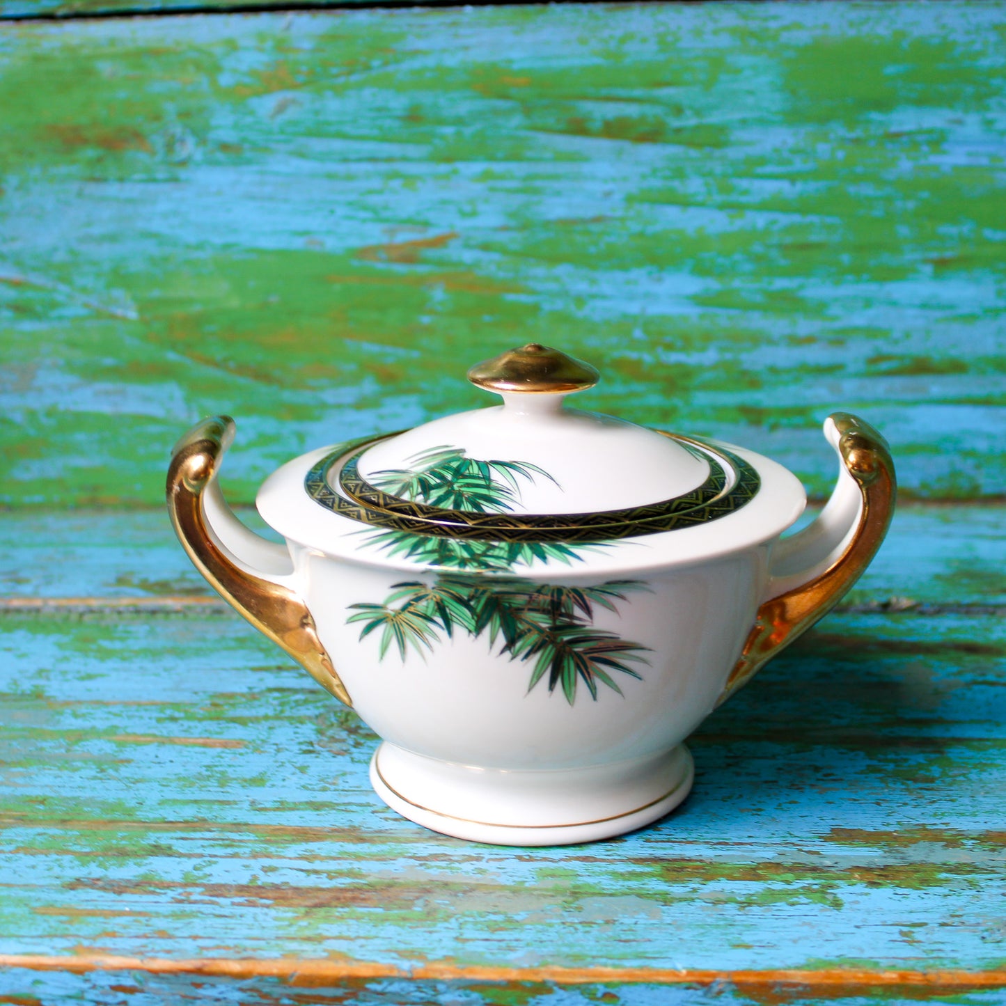 1960's Soko Japan Hand Painted Bone China Bamboo Pattern Dinnerware