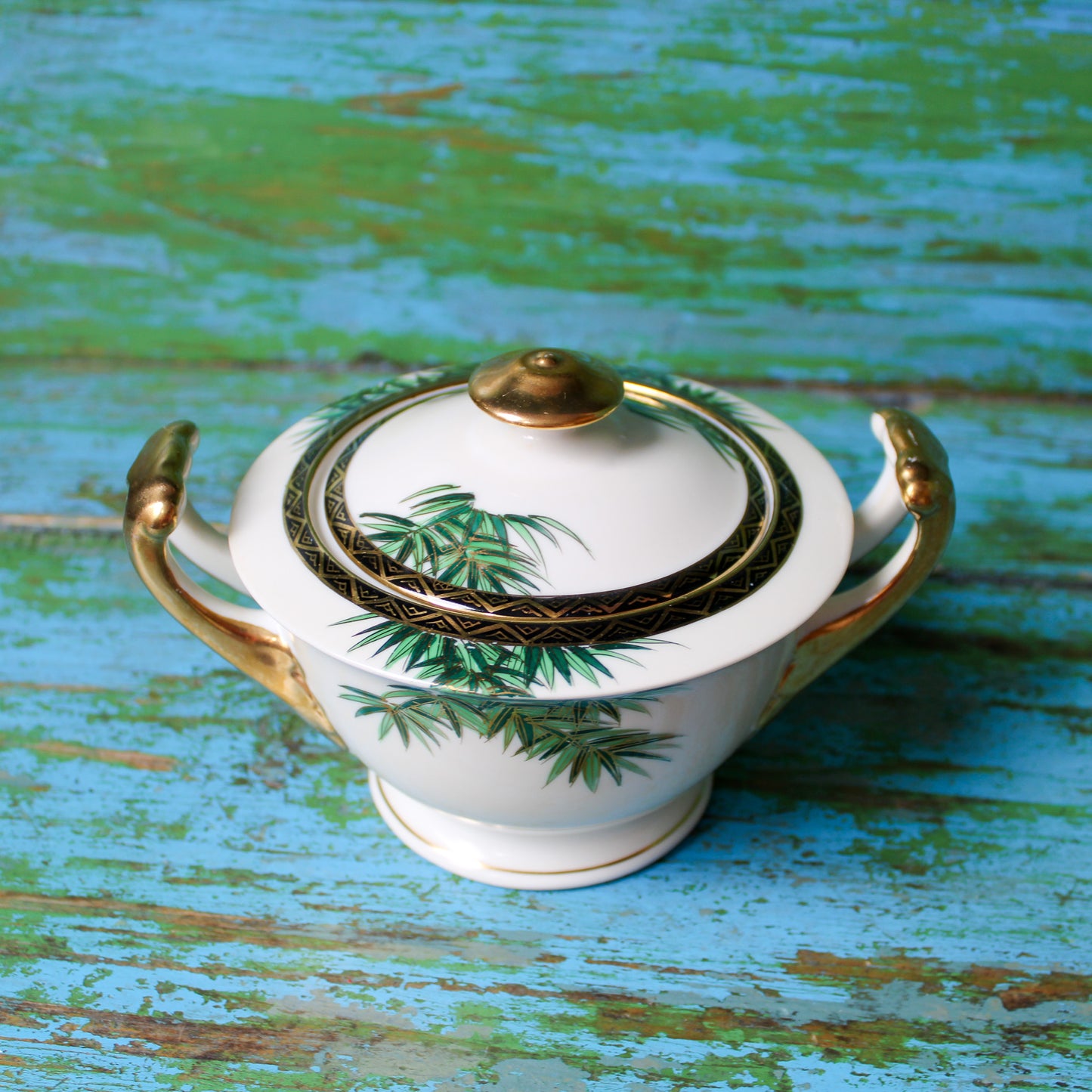 1960's Soko Japan Hand Painted Bone China Bamboo Pattern Dinnerware