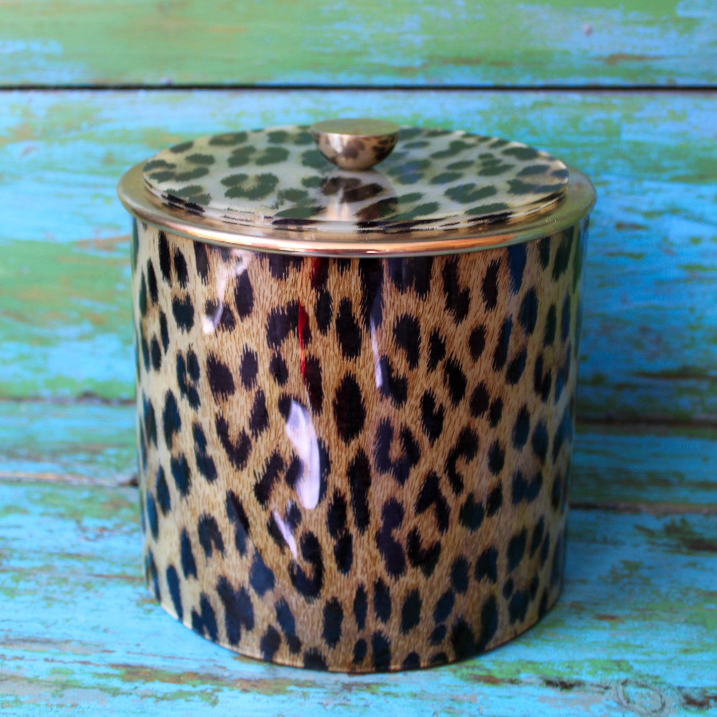 Vintage Leopard Lucite Ice Bucket