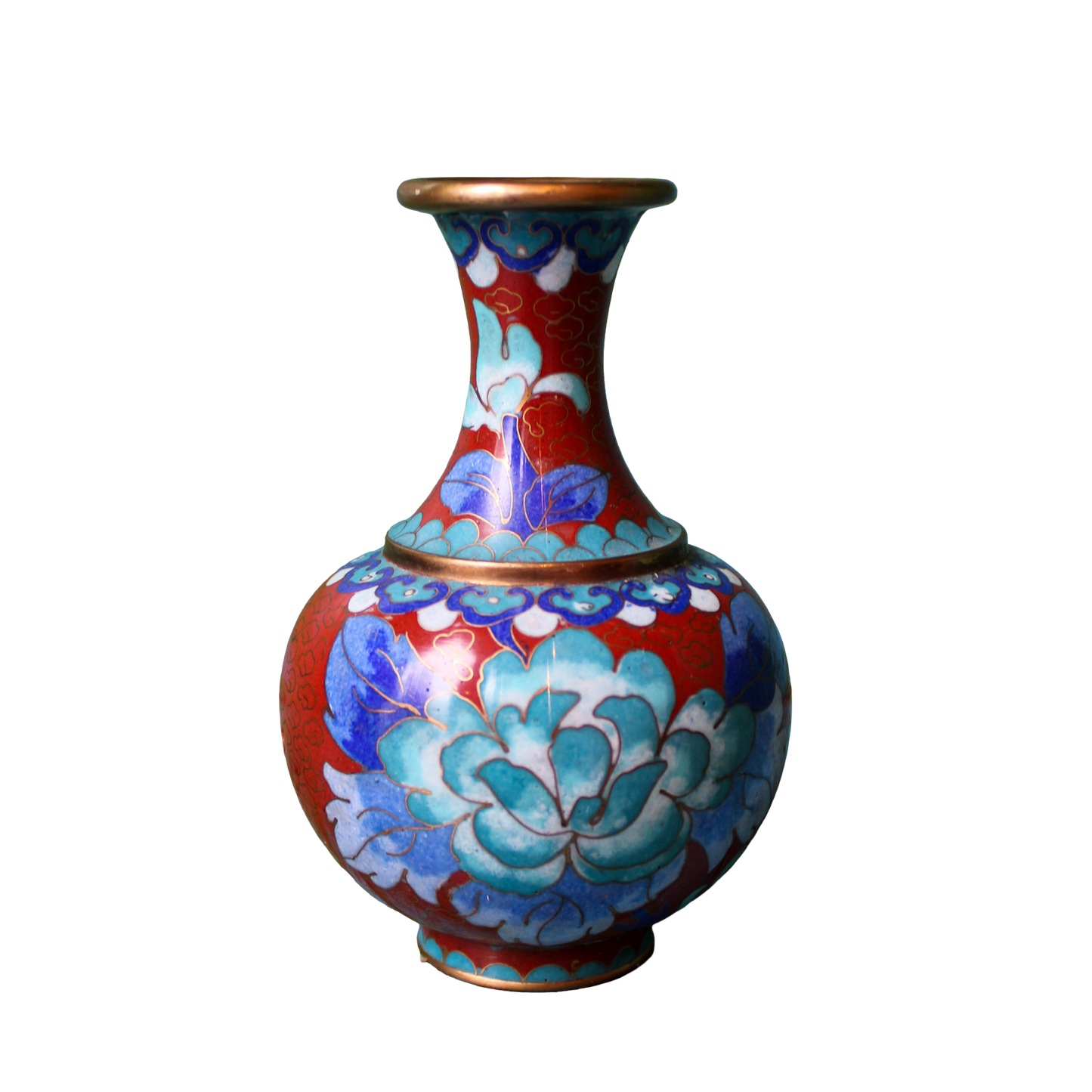 Brown and Blue Cloisonne Vase