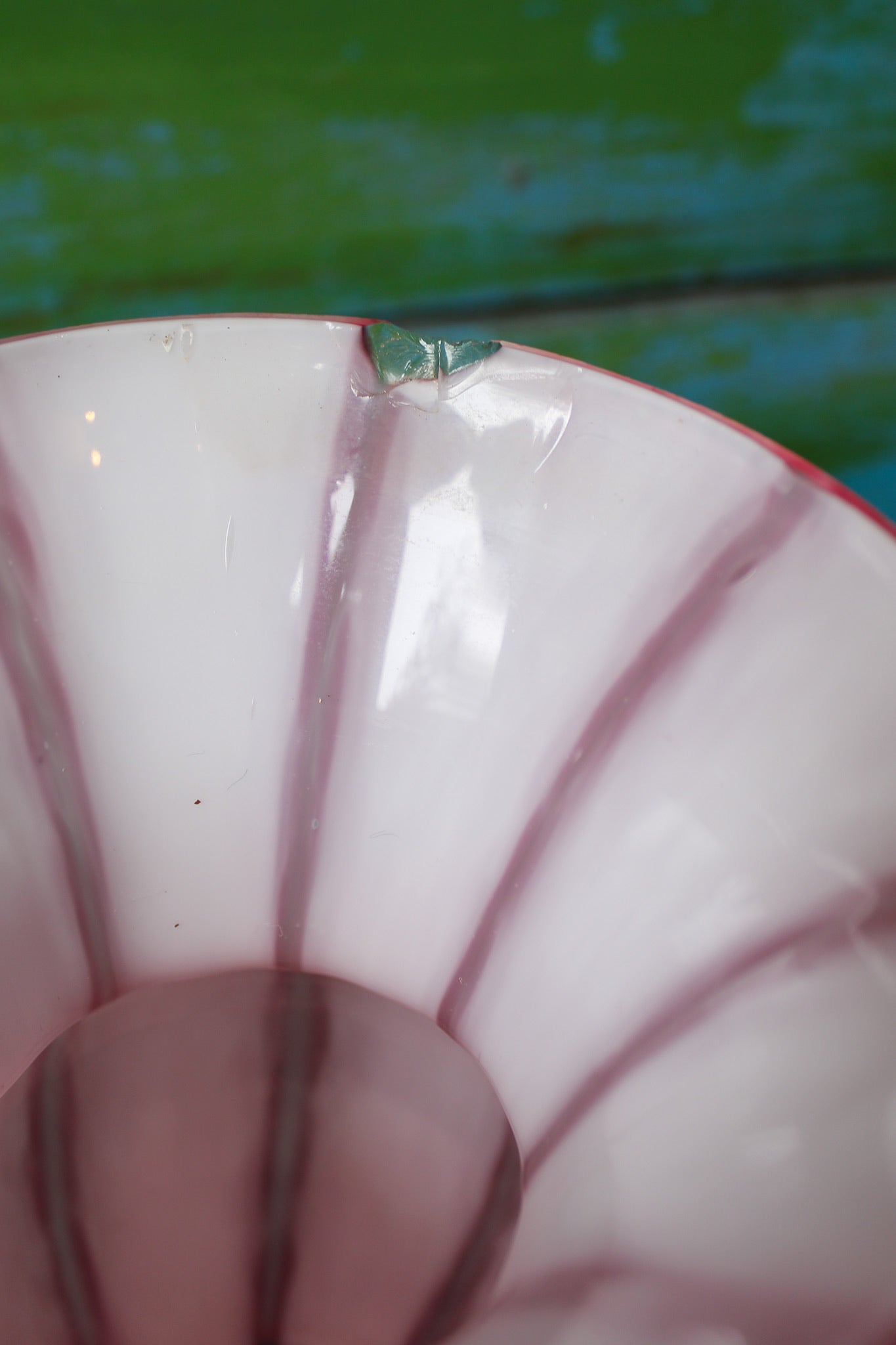Pink & Green Blown Glass Vase