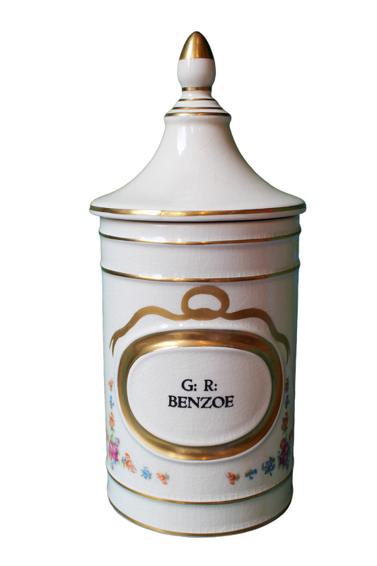 G: R: Benzoe Apothecary Jar