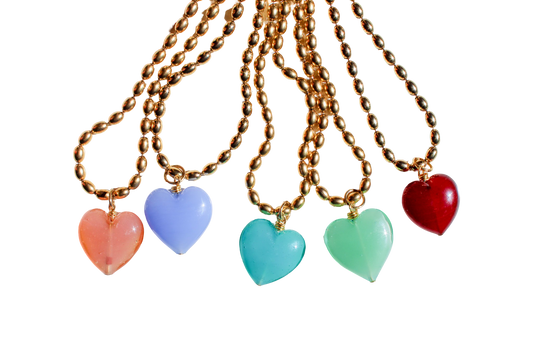 Bacio Murano Glass Heart Necklace