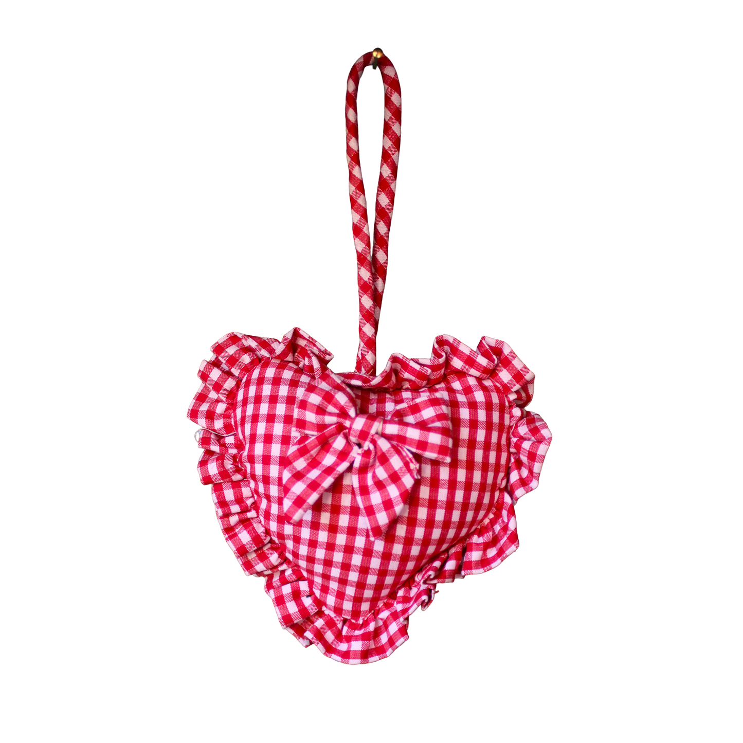 Gingham Ruffle Heart Ornament