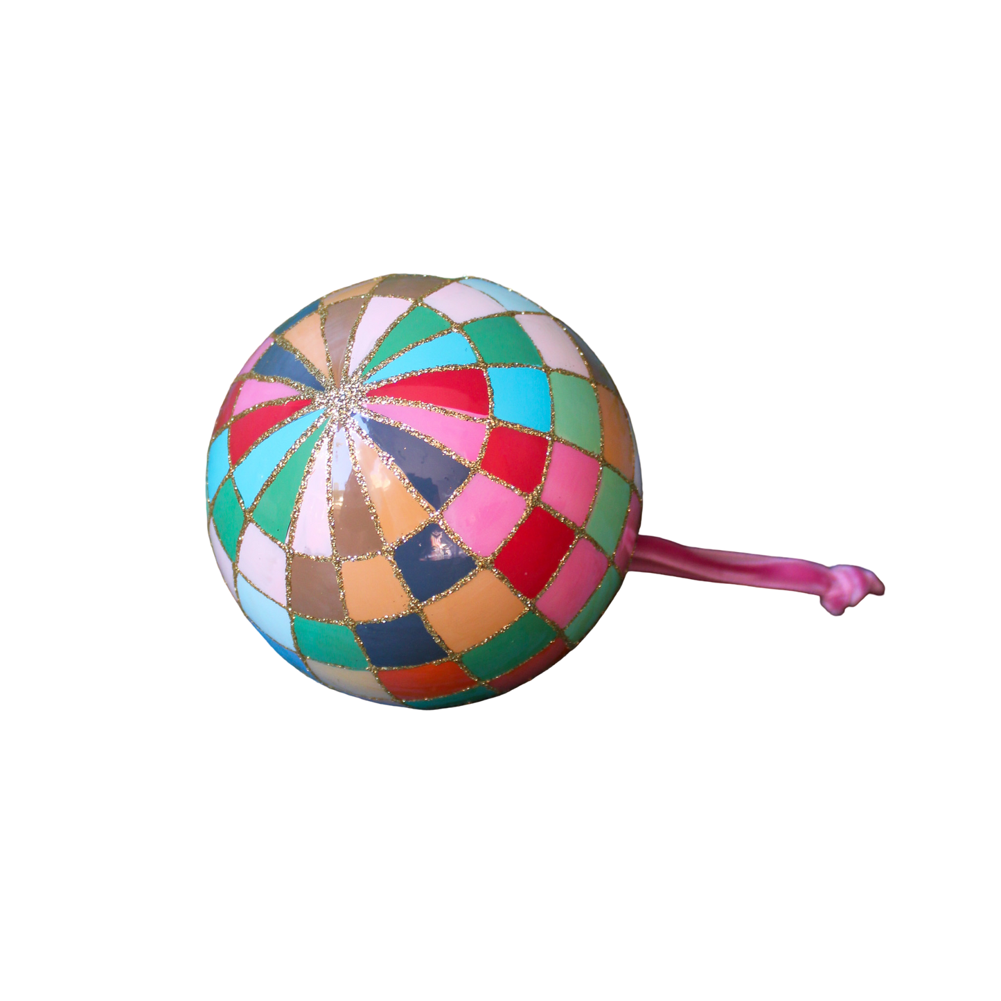 Colorful Multi Check Bauble Ornament