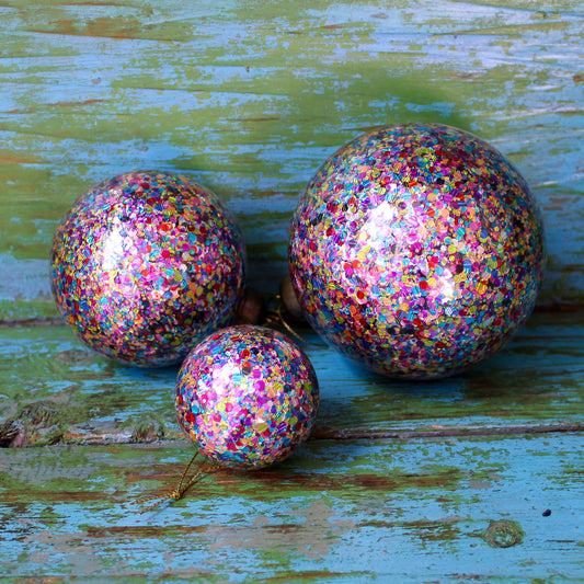 Glitter Confetti Bauble Ornaments
