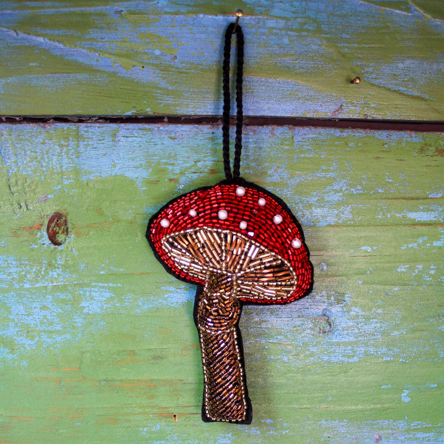 Beaded Mushroom Ornament