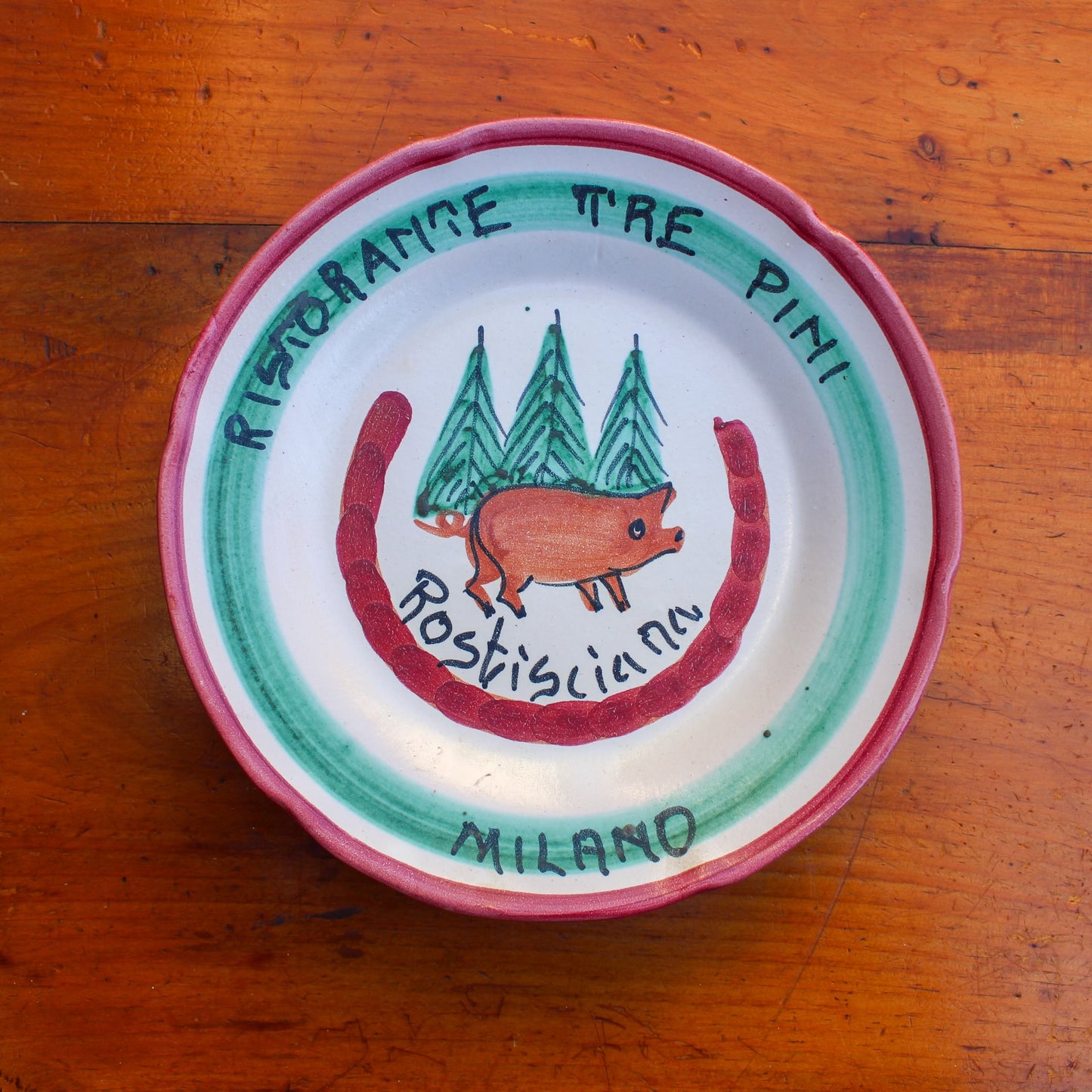 Buon Ricordo Plate - Tre Pini (Pig)